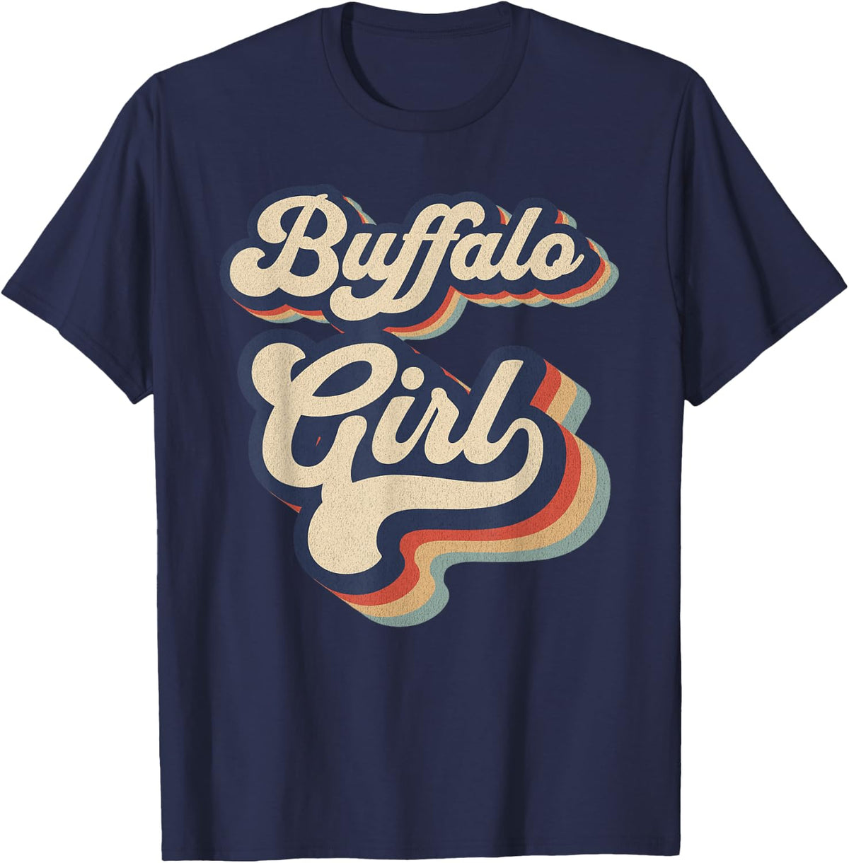 Vintage Design For Girls From Buffalo New York T-Shirt - Navy Blue