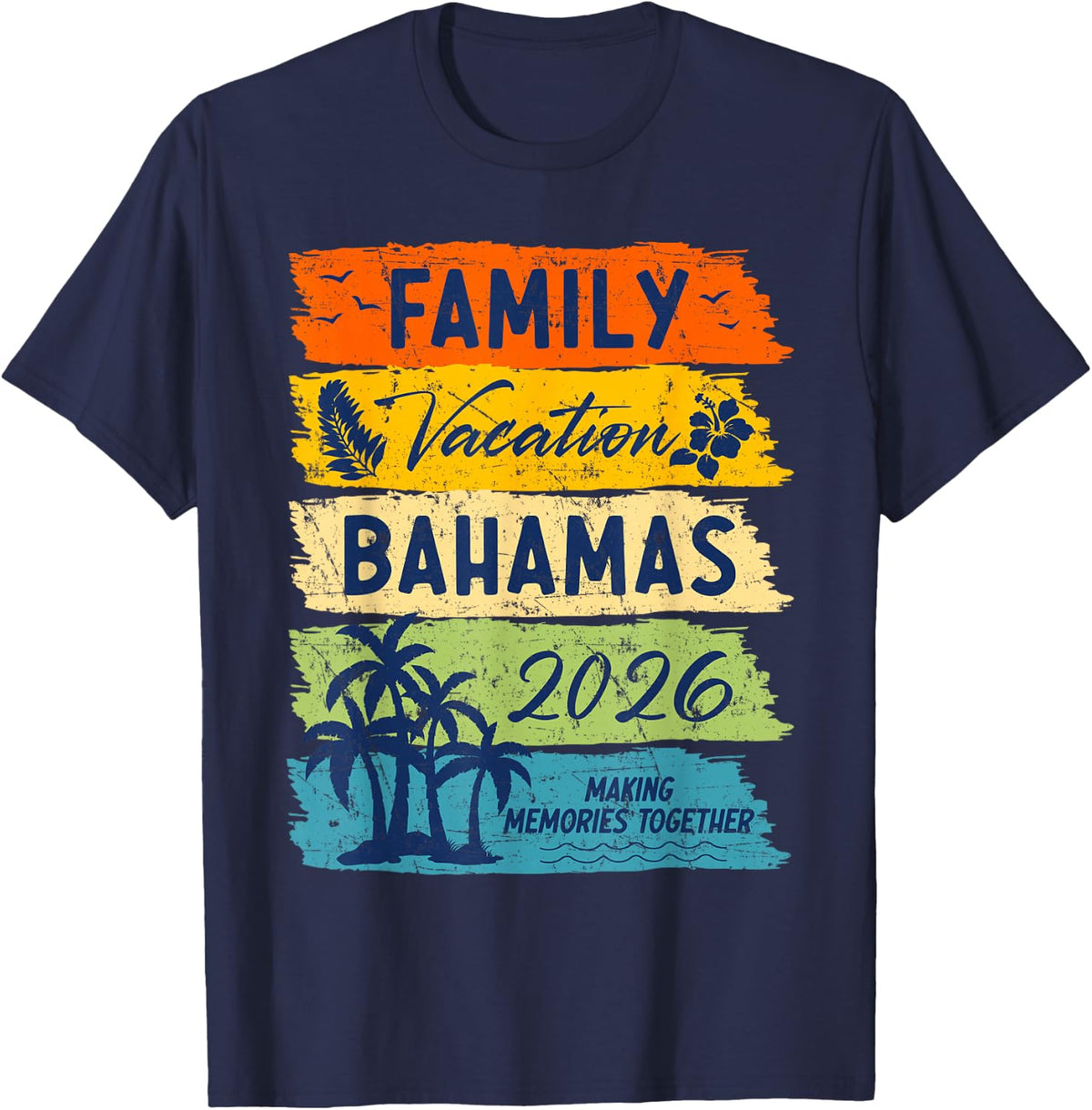 Family Vacation Bahamas 2026 Matching Group Cruise T-Shirt - Navy Blue