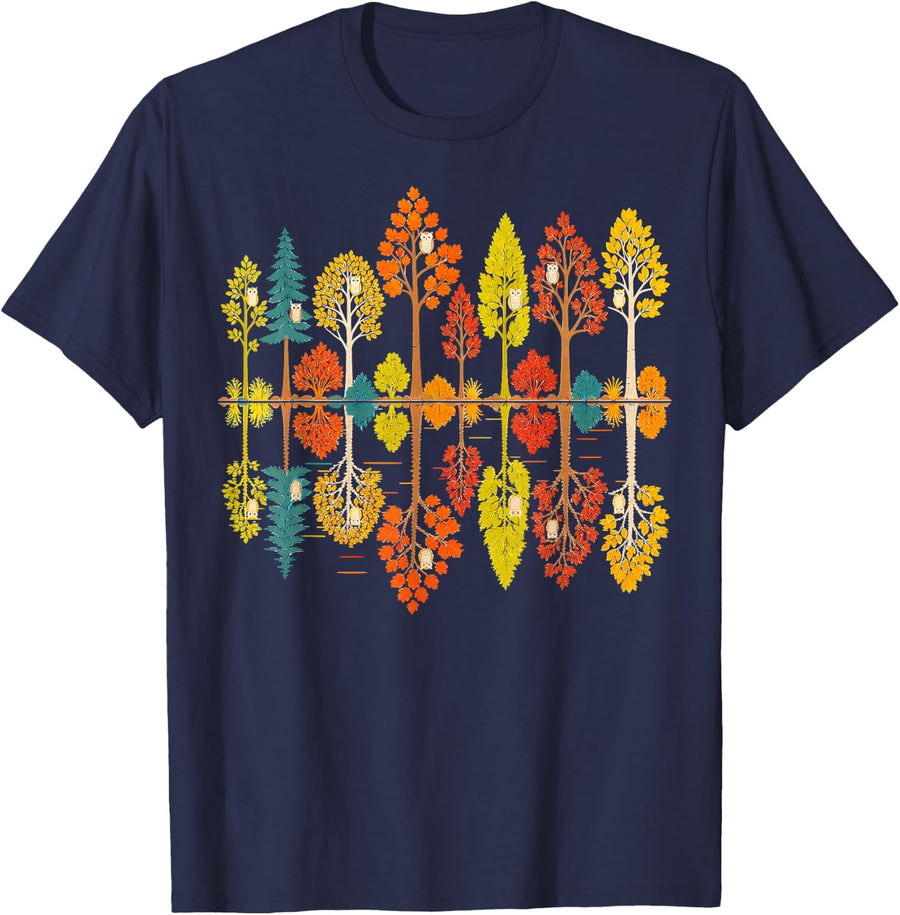 Owl Lover Nocturnal Bird Nature Outdoors Owls T-Shirt - Navy Blue