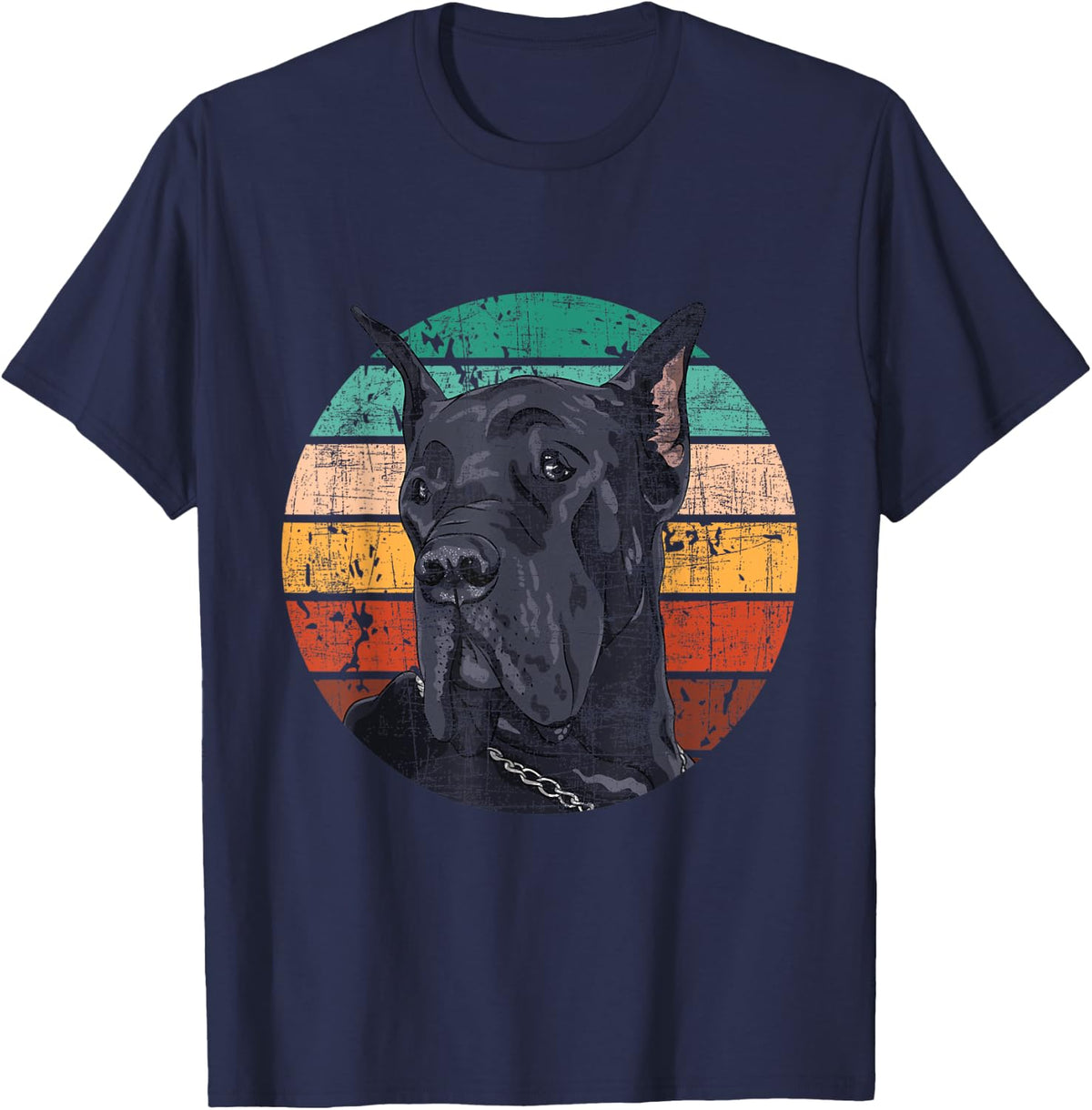 Retro Vintage Great Dane - Dog Lover Pet Owner Puppies T-Shirt - Navy Blue