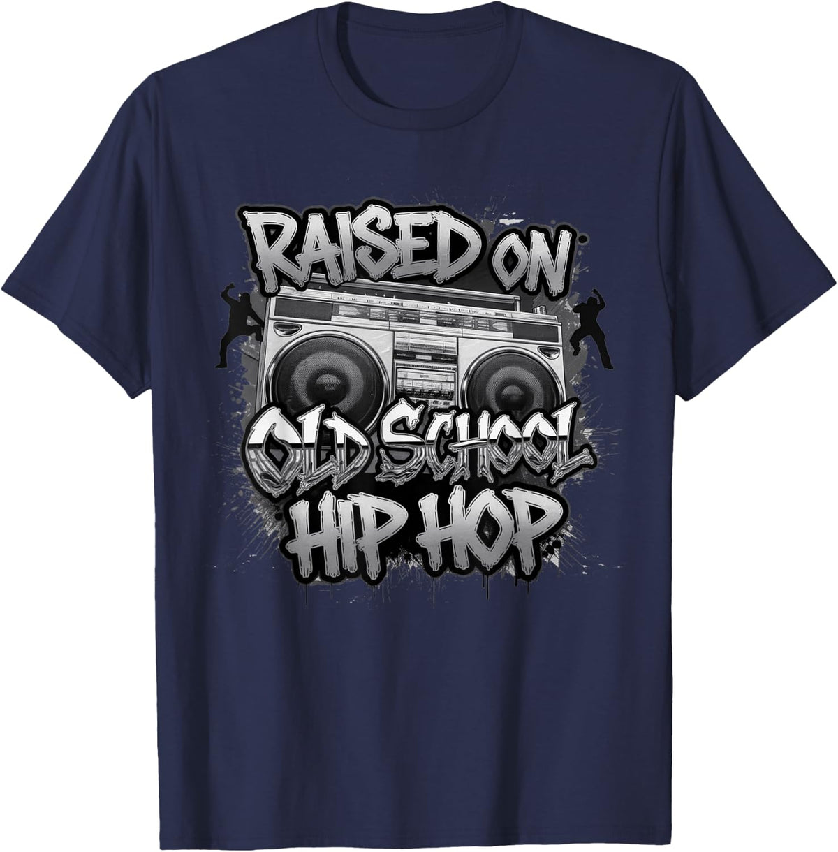 Hiphop Gift for Boys Girls Freestyle Graffiti Music T-Shirt - Navy Blue