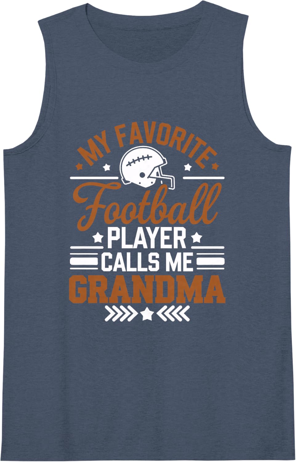 Women's My Favorite Football Player Calls Me Grandma Football Sleeveless Tank Top - Navy Blue