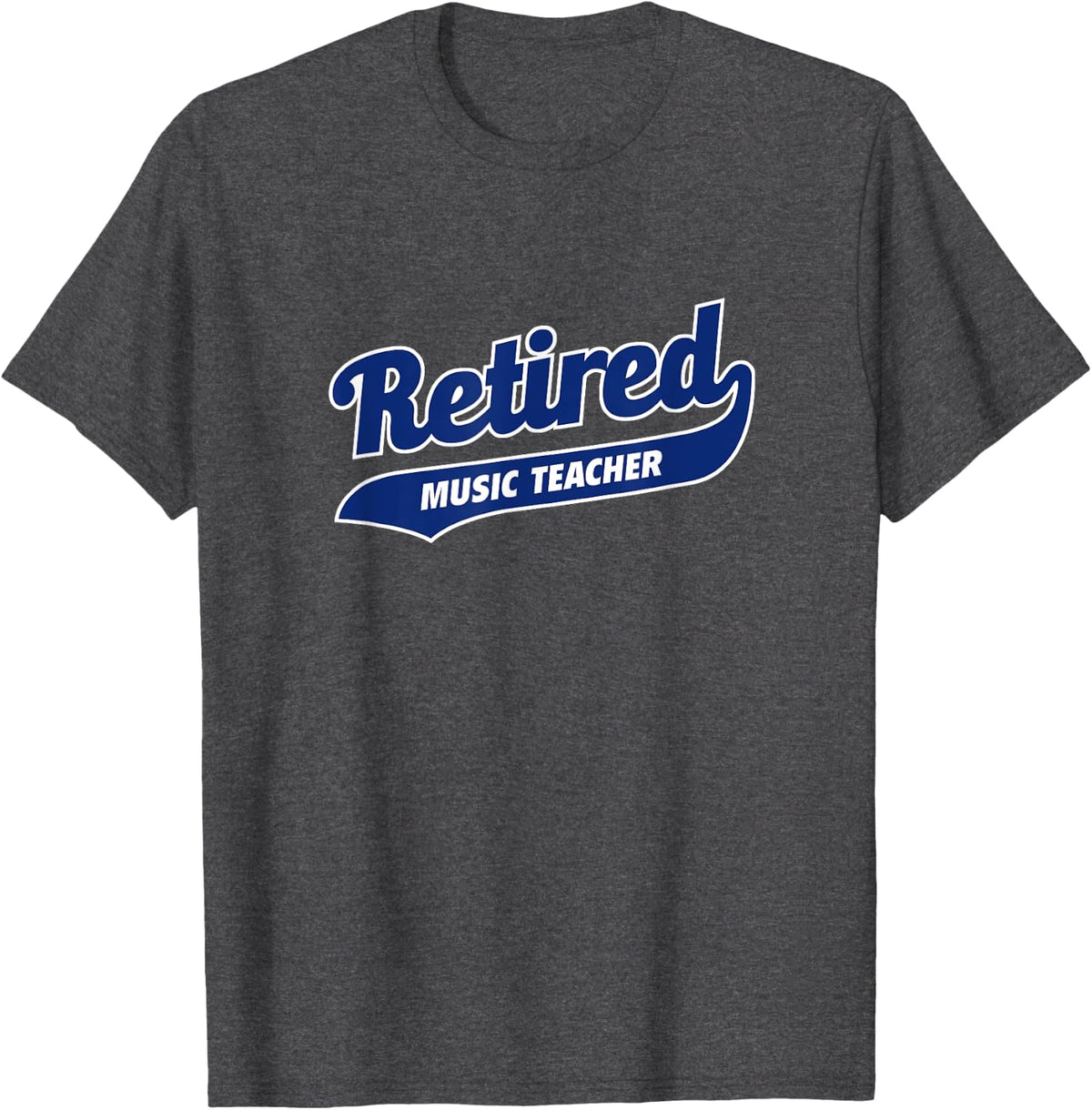 Job Retirement Gift for Retired Music Teacher T-Shirt - Dark Heather Grey