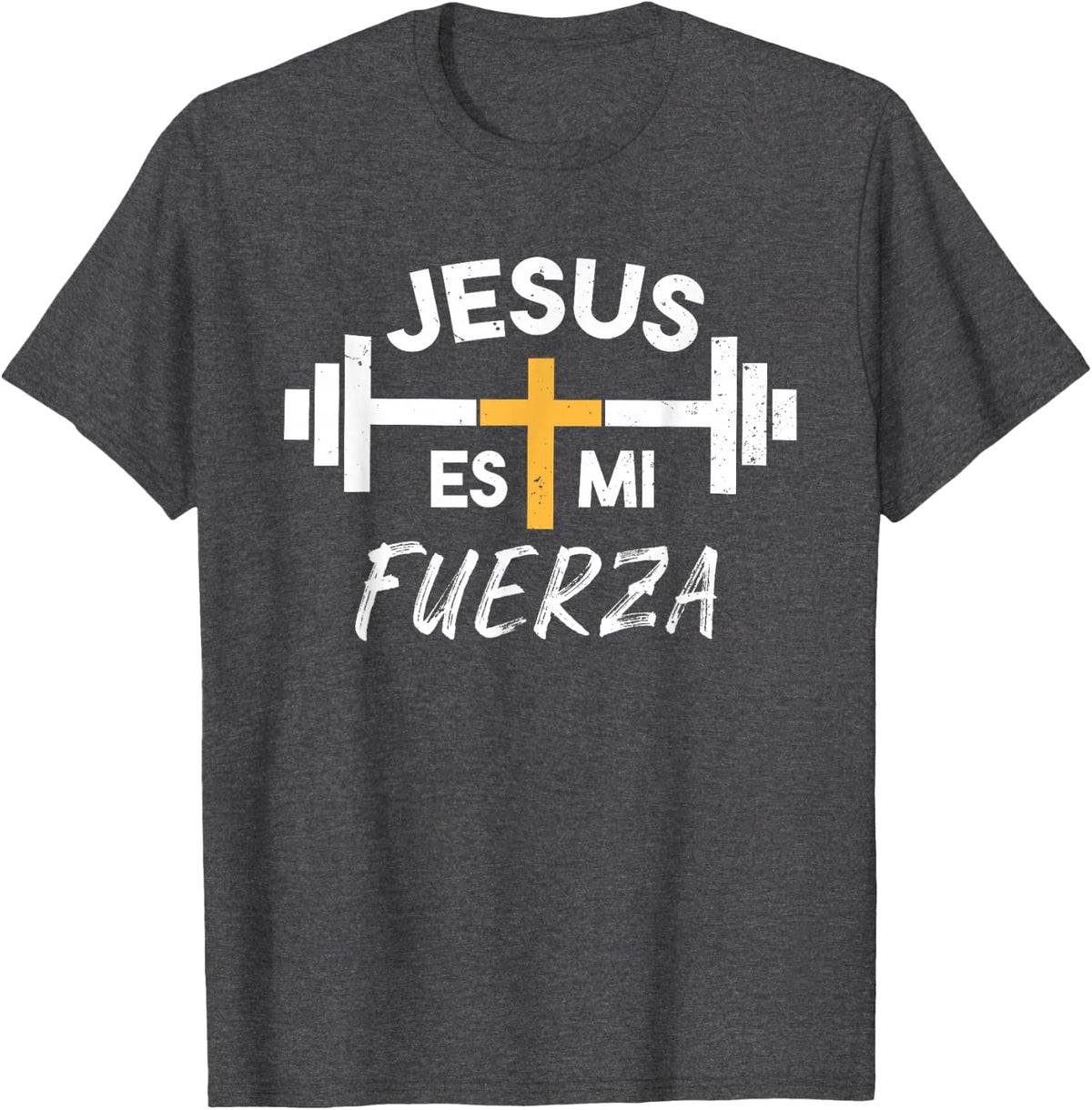 Jesus Is My Fuerza Christian Spanish Cristiano T-Shirt - Dark Heather Grey