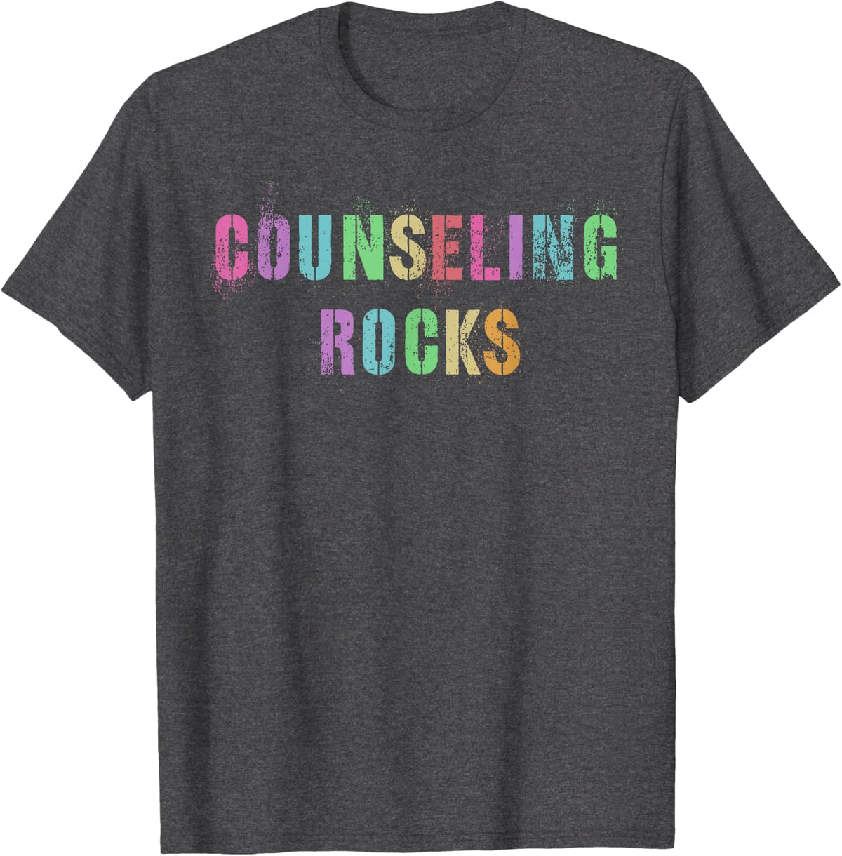 COUNSELING ROCKS School Counselor Team College Guidance T-Shirt - Dark Heather Grey