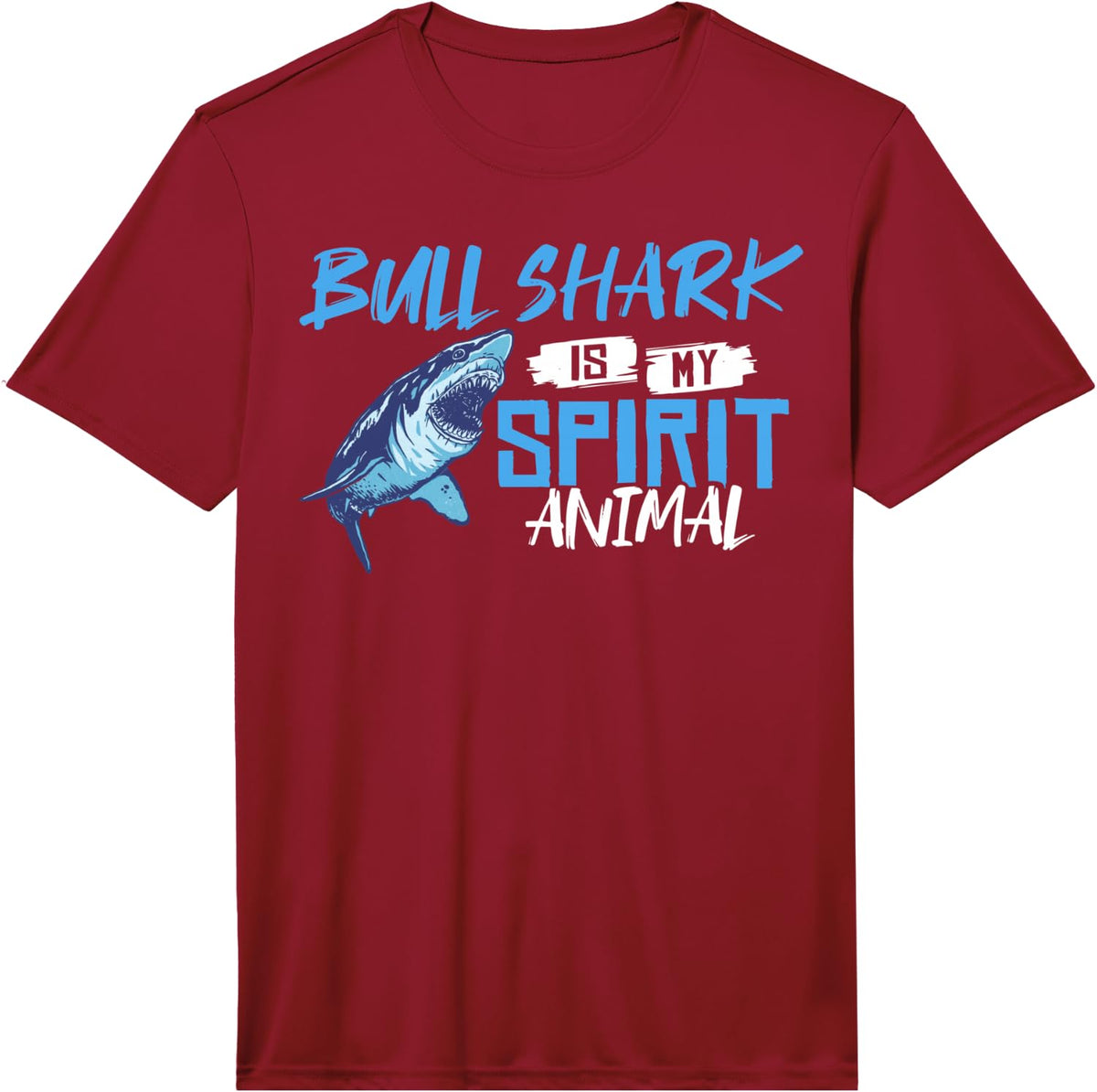 Bull Shark Teeth Animal Funny Ocean Performance T-Shirt - Red
