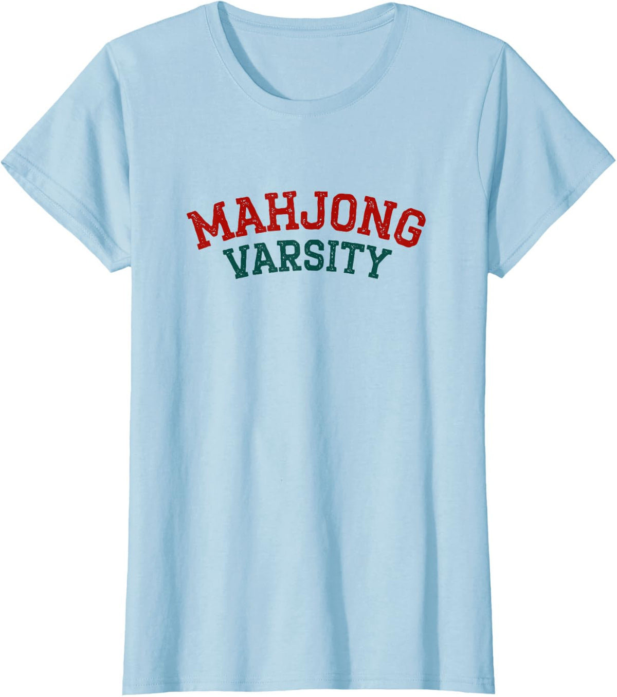 Mahjong Varsity Seasoned Player Statement (Light Version 2) T-Shirt - Baby Blue