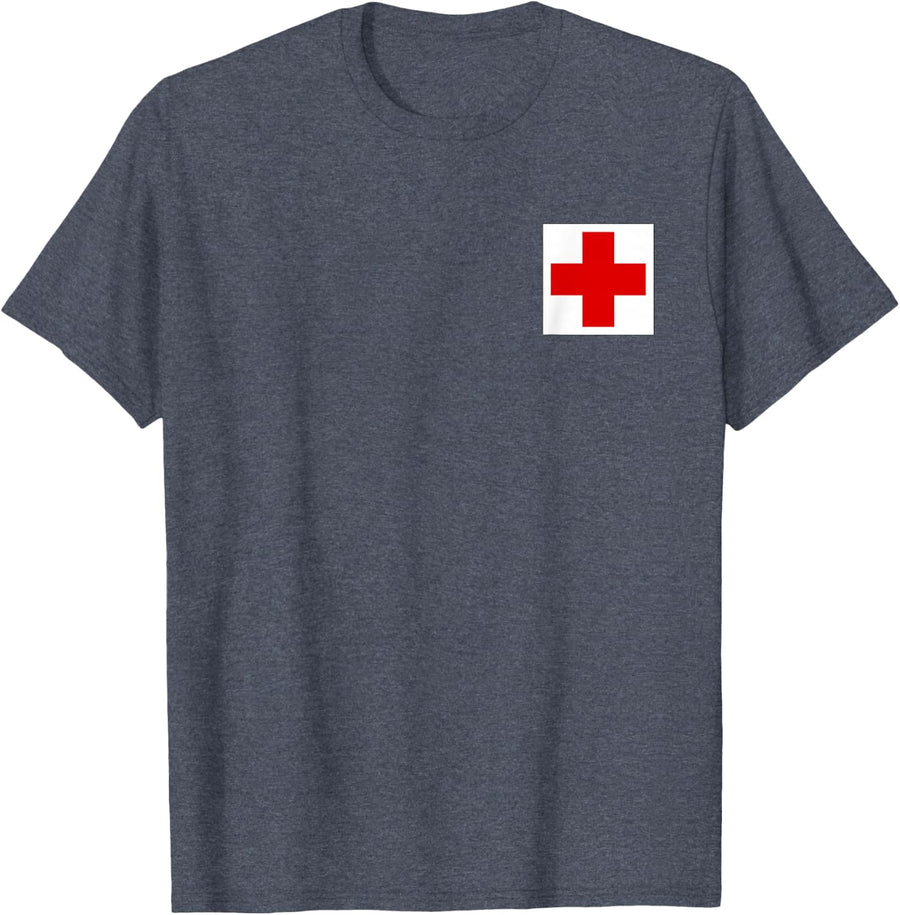 Classic Medic First AID Symbol Army Combat Medic Specialist T-Shirt - Heather Blue