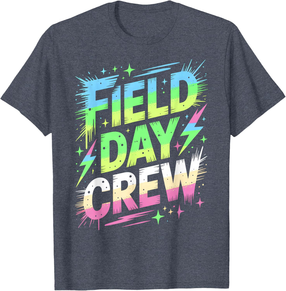 Cute Field Day Crew Games Teacher Play On P.E Fast Sports T-Shirt - Heather Blue
