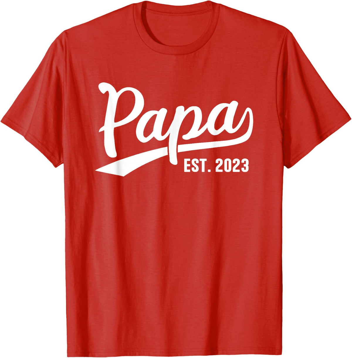 Papa 2023 Papa Since 2023 Papa Est 2023 T-Shirt - Red
