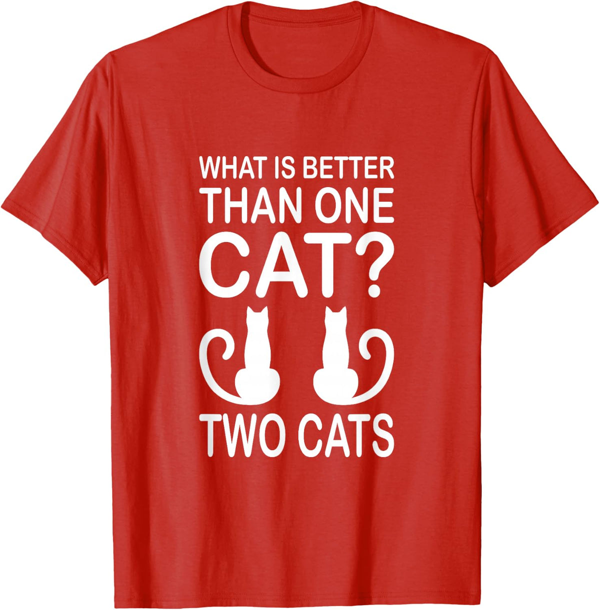 Unisex-Adults Cat-Themed T-Shirt Black Small Classic Fit Short Sleeve - Red