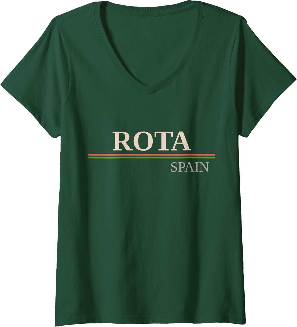Womens Rota Spain V-Neck T-Shirt - Dark Green
