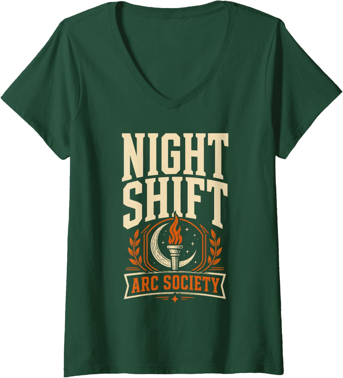 Women's Night Shift ARC Society Welder Halloween Welding V-Neck T-Shirt - Dark Green