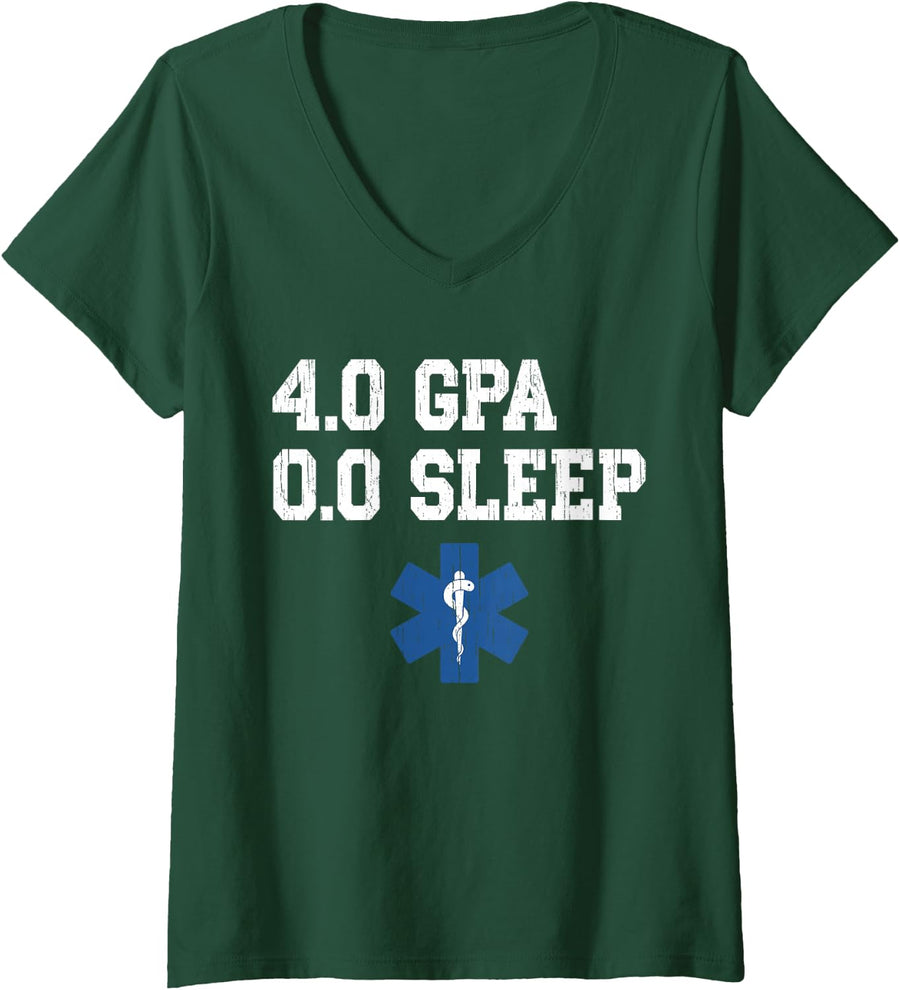 Women's Paramedic Student EMS V-Neck T-Shirt - Dark Green