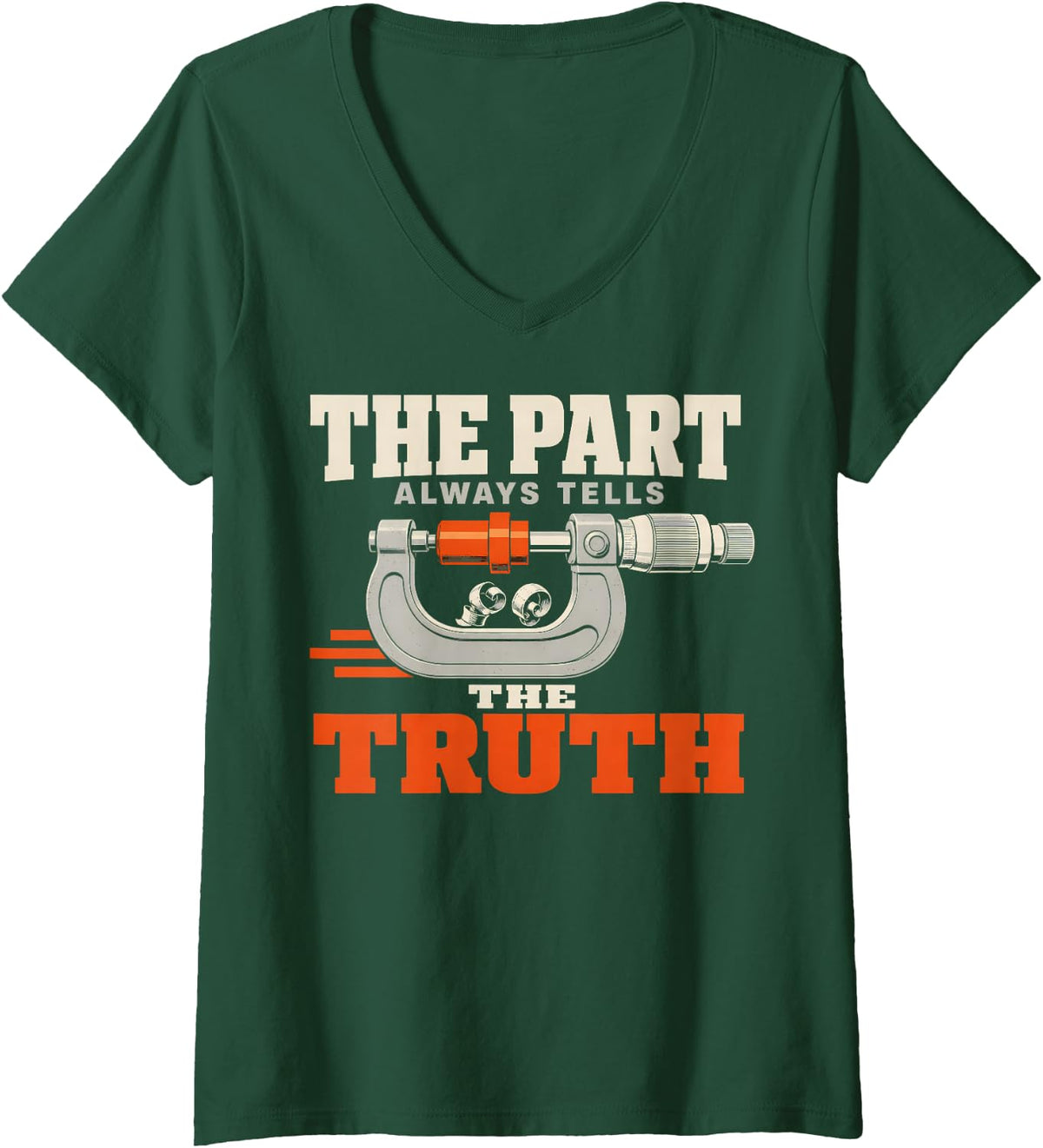 Women's CNC Machinist CNC Operator Precision Machinist Gift V-Neck T-Shirt - Dark Green