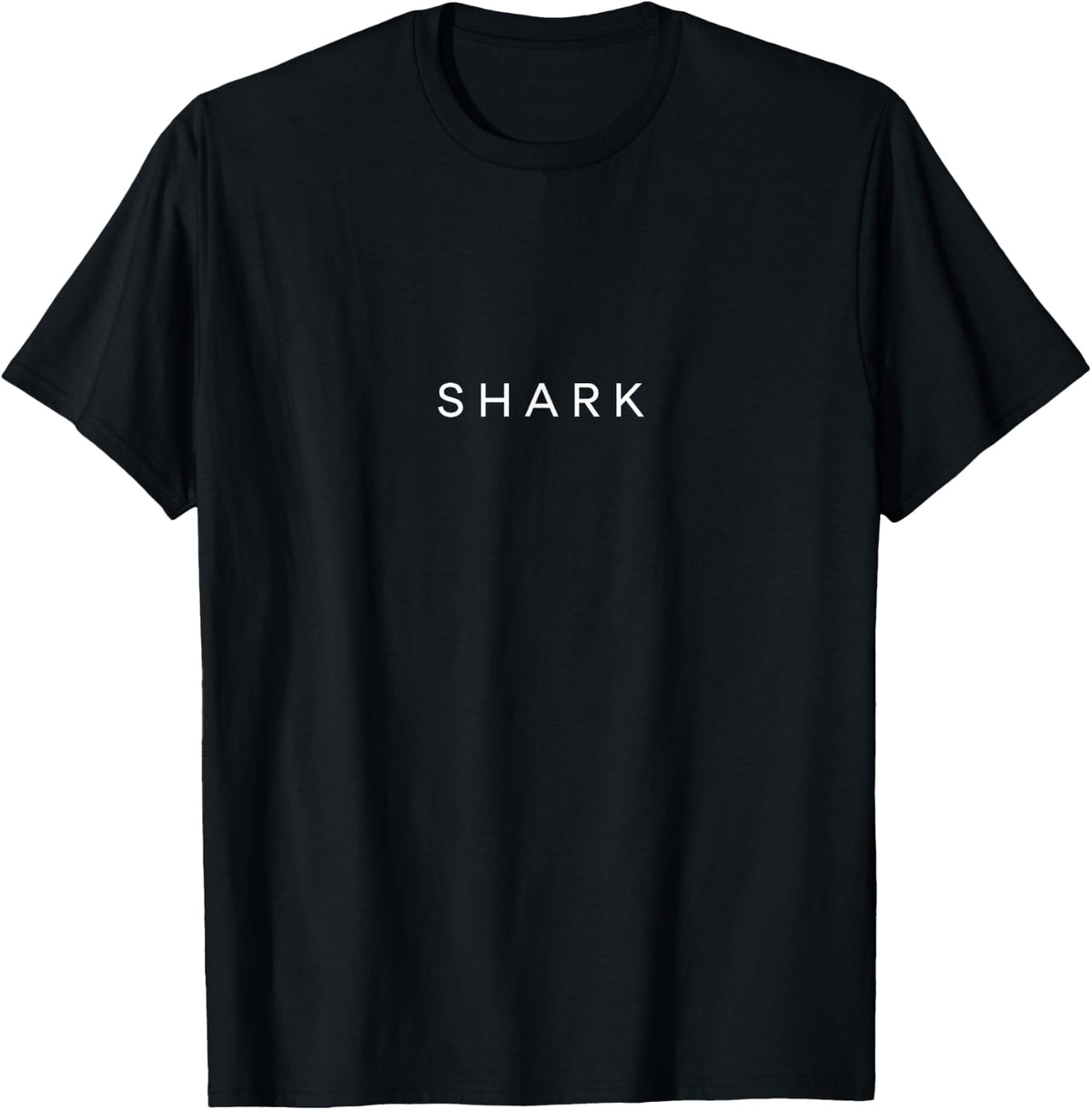 Shark Minimalist Text Ocean Lover T-Shirt - Black