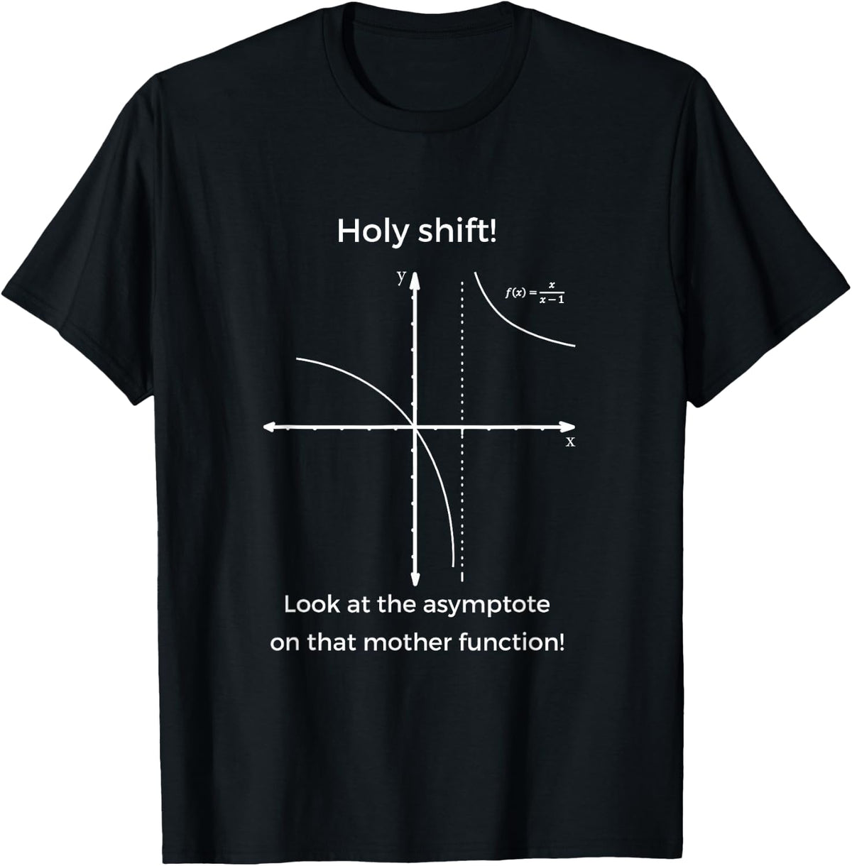 Holy Shift Look At Asymptote On That Mother Function Math T-Shirt - Black