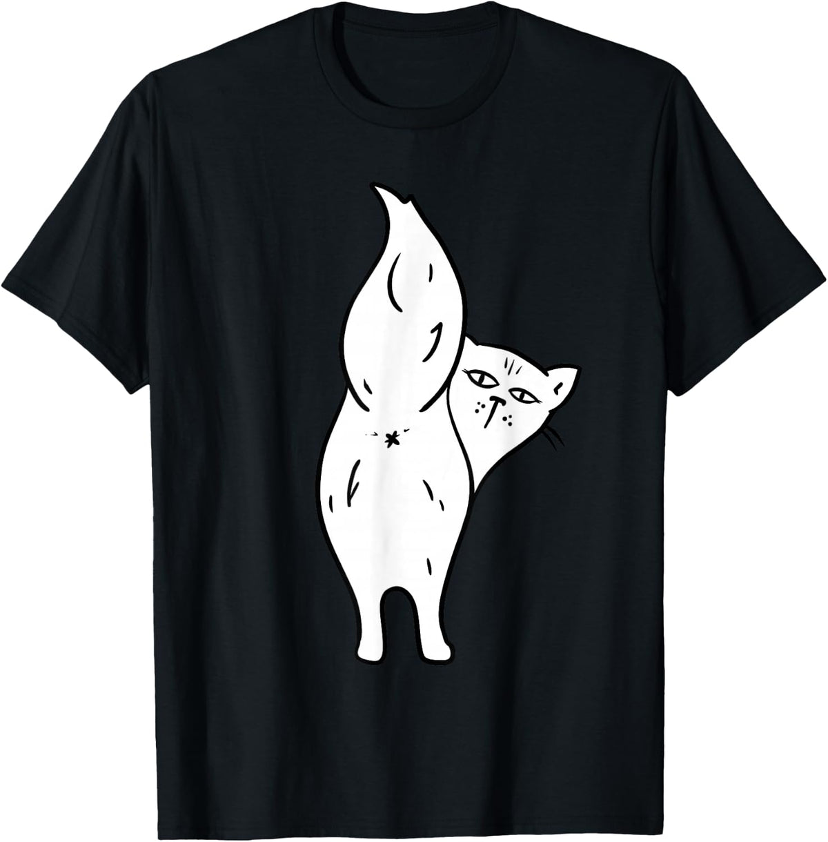 Offensive Animal Butt Cat Lady T-Shirt - Black