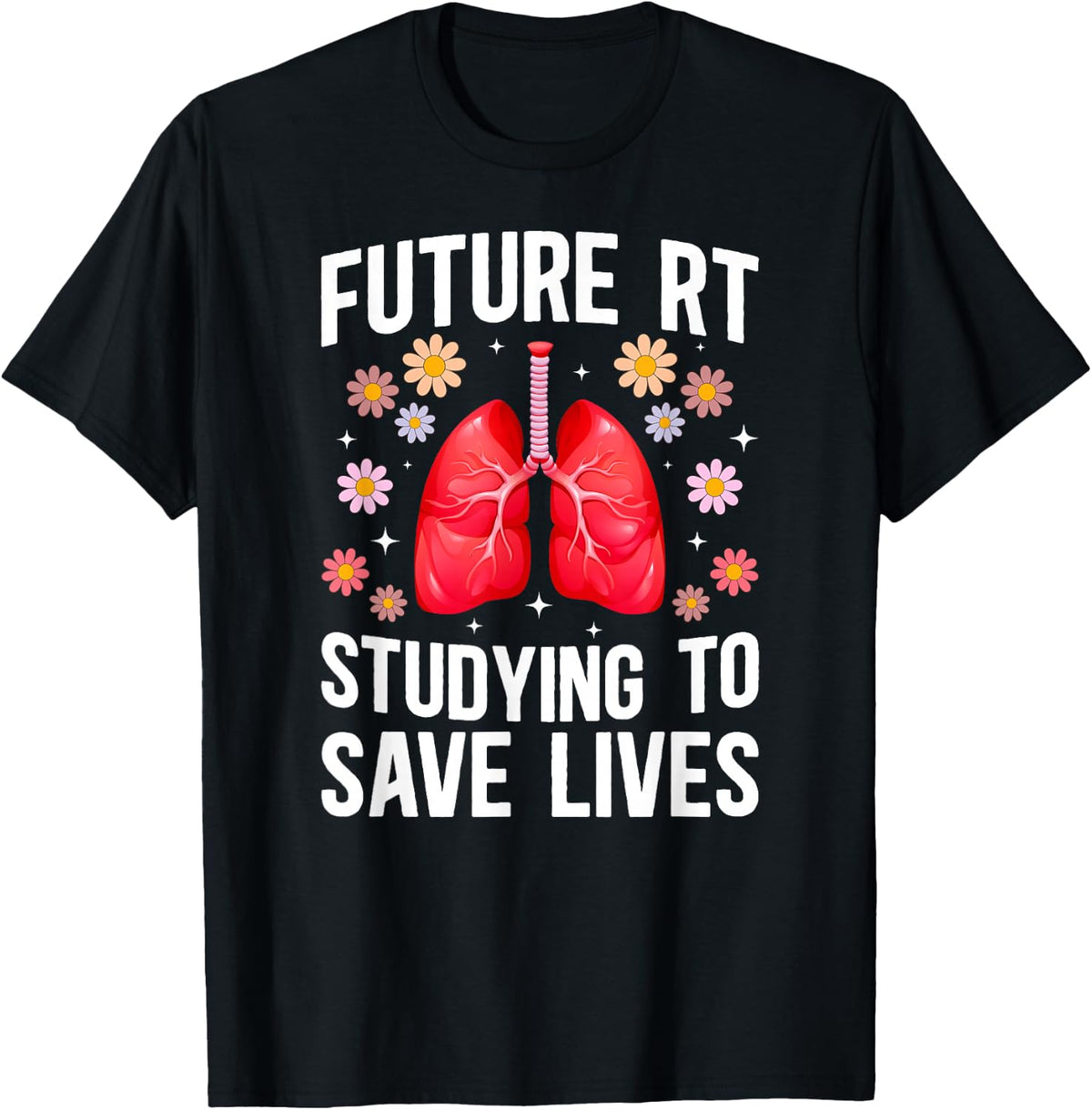Future RT in Progress Respiratory Therapy Student RT to Be T-Shirt - Black