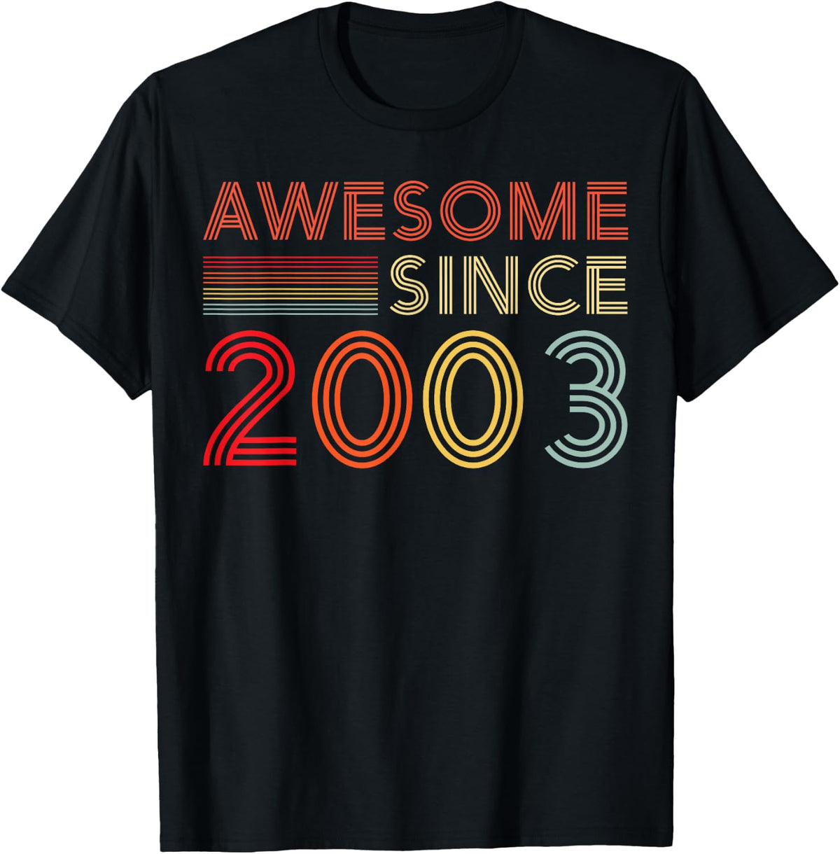 21 Birthday Decorations Men Women 2003 BDay 21th Birthday T-Shirt - Black