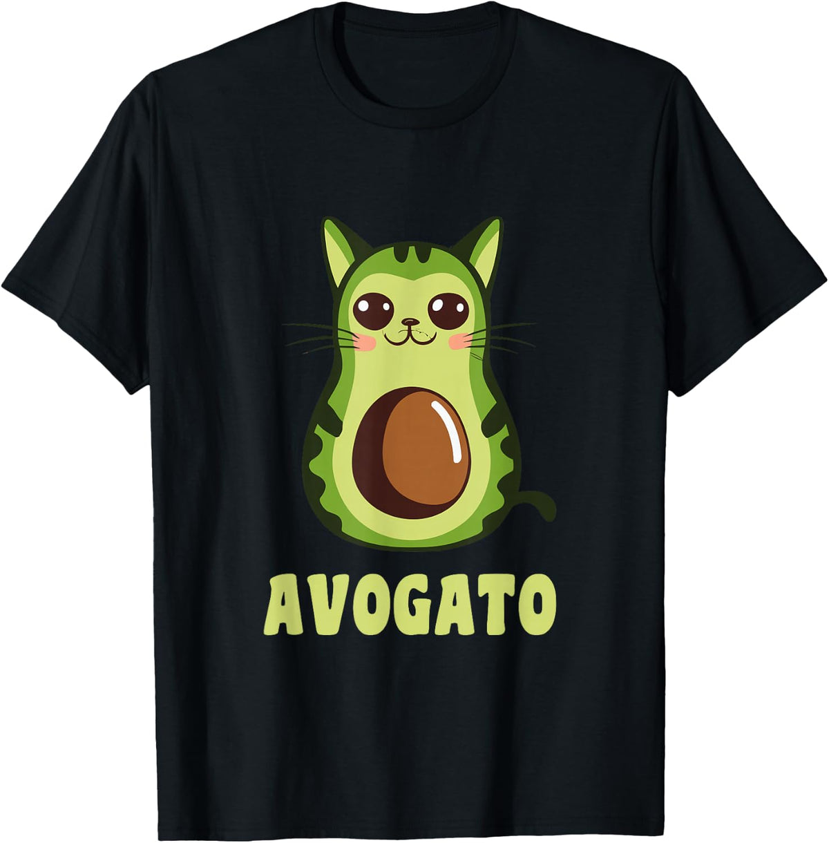 Avocado Cat Avogato T-Shirt - Black