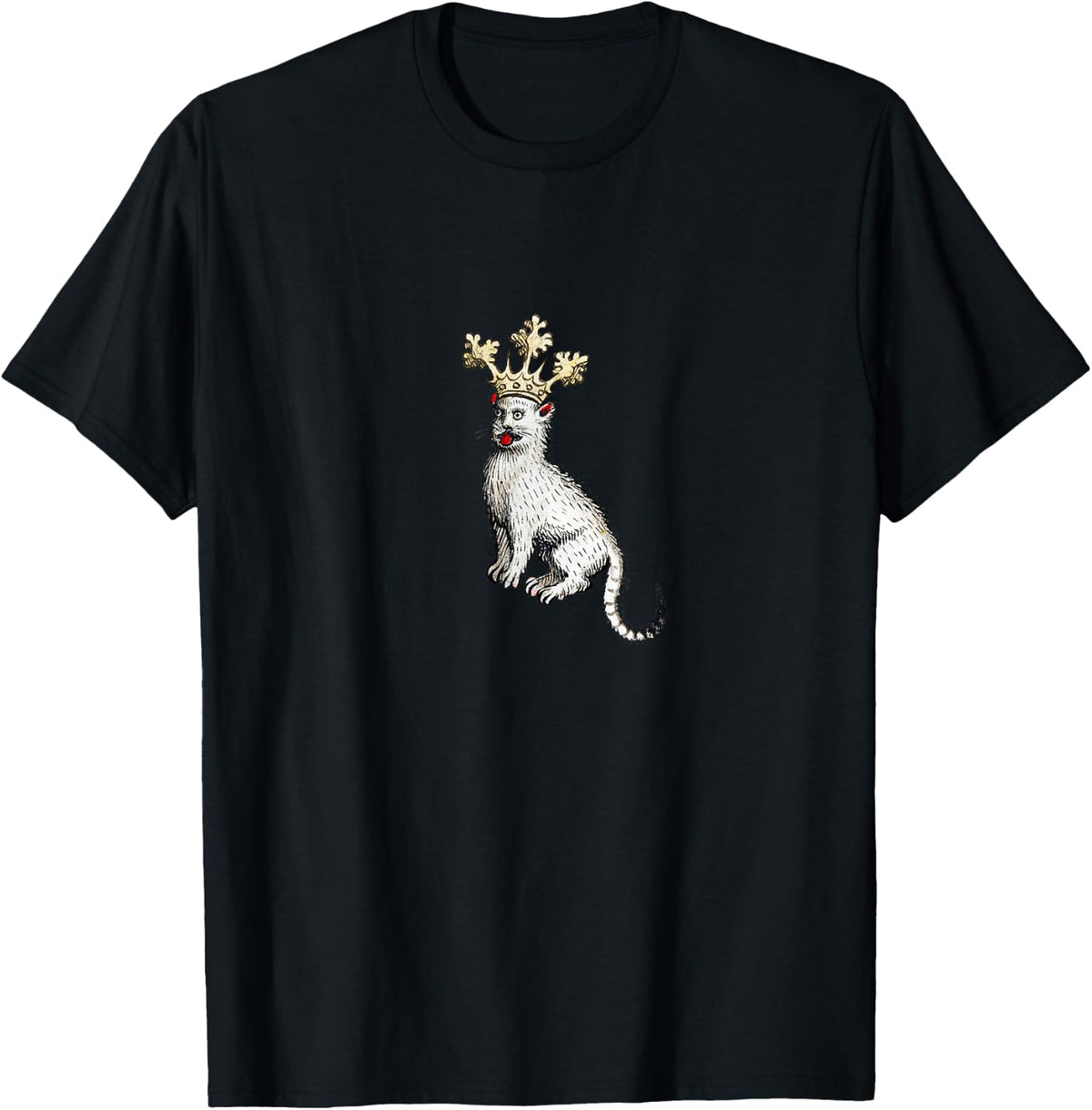Weird Medieval Cat King T-Shirt - Black