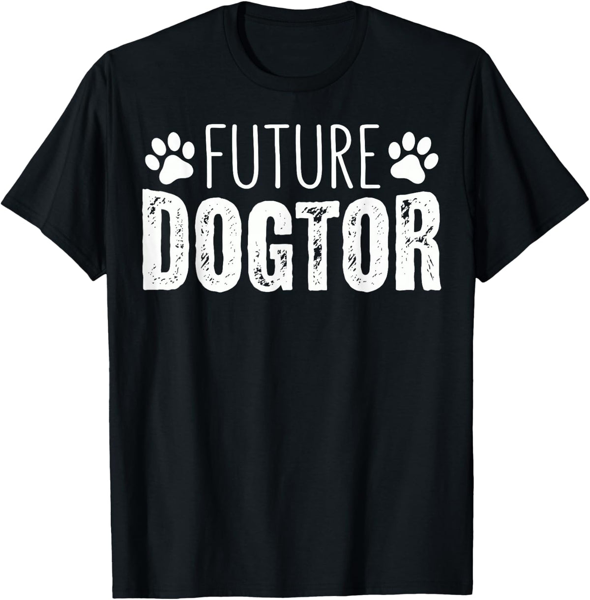 Future Dogtor Funny Veterinarian Vet Student Animal Doctor T-Shirt - Black