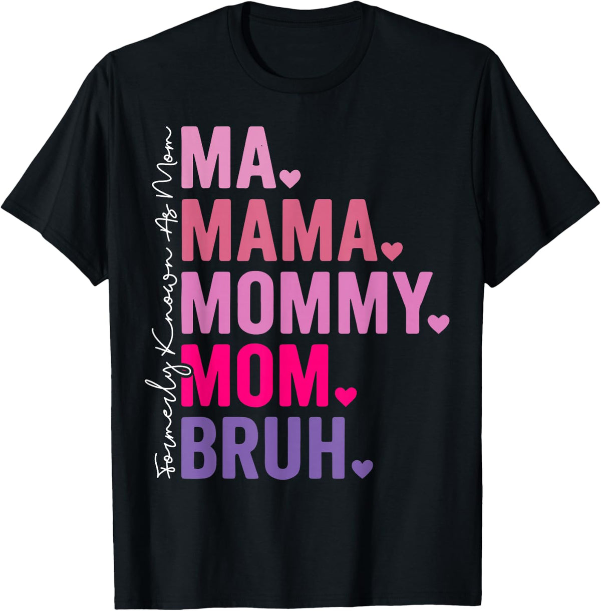 Ma Mama Mommy Mom Bruh Formerly Known As Mom Mothers Day T-Shirt - Black