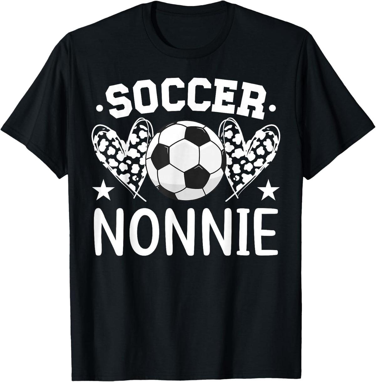 Soccer Nonnie Hearts T-Shirt For Proud Grandma Of Soccer Player Tees - Black