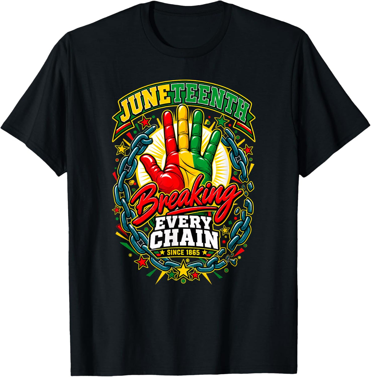 Juneteenth Breaking Every Chain Since 1865 Kids T-Shirt - Black