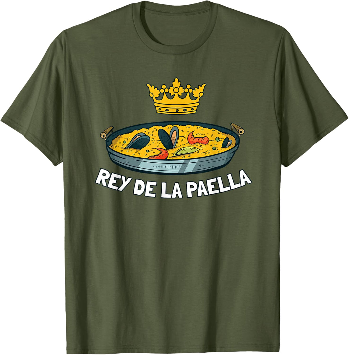 Funny King of Paella T-Shirt T-Shirt - Olive Green