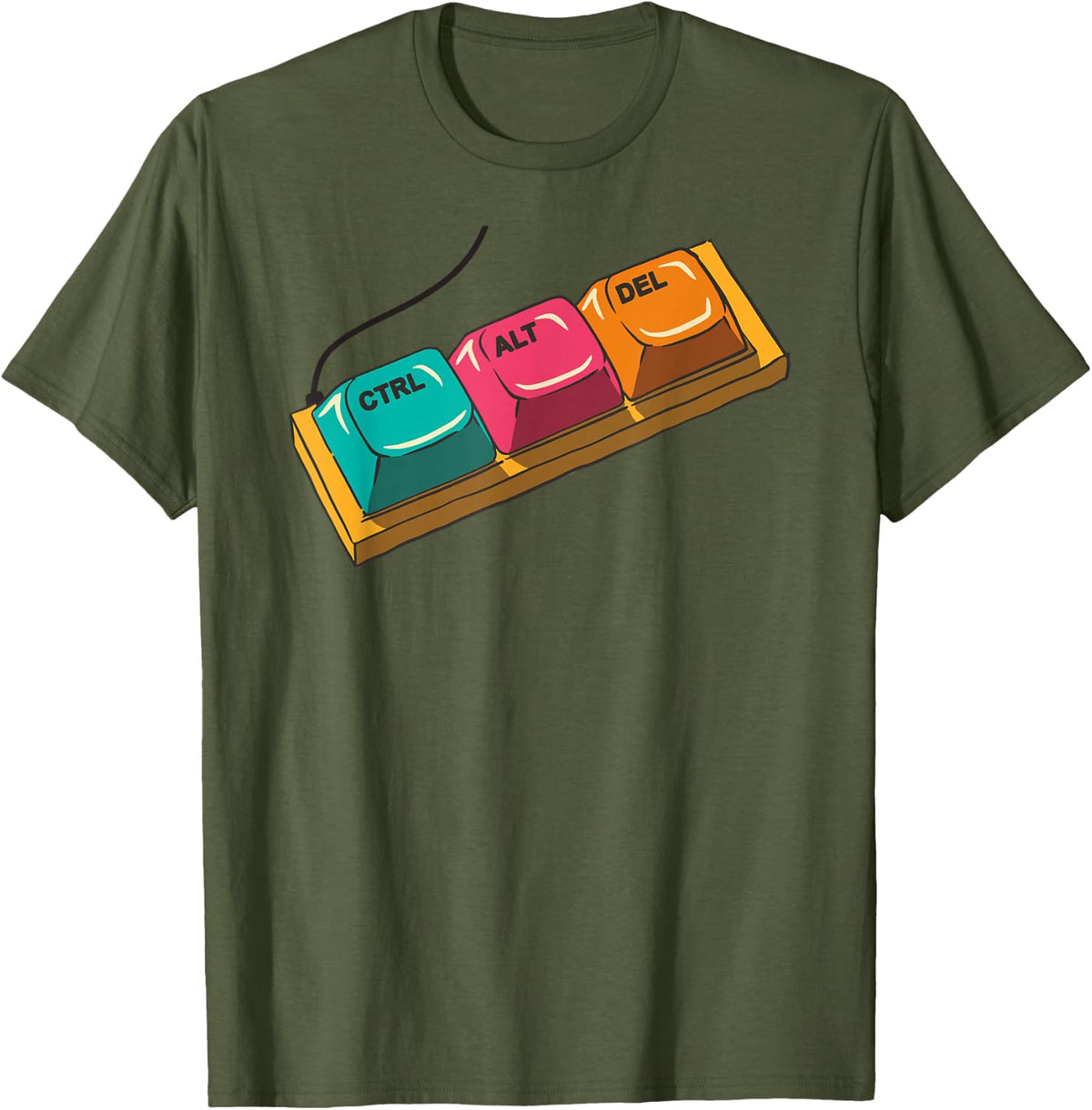 Control Alt Delete T-shirt I CTRL ALT DEL T-Shirt - Olive Green