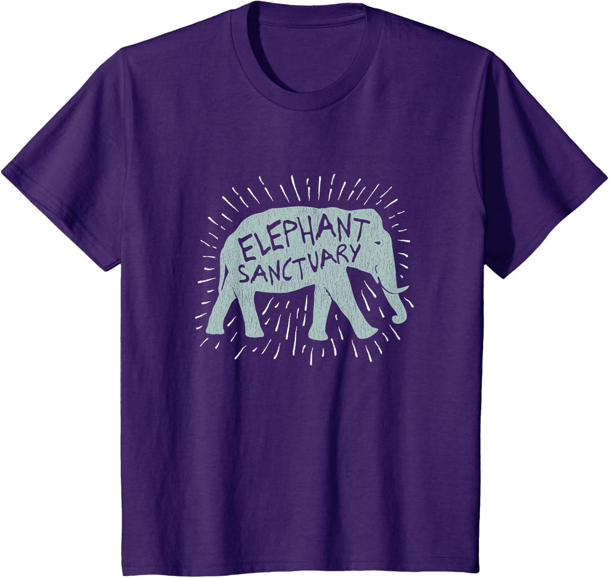 Elephant Sanctuary Gift - Elephant Silhouette T-Shirt - Purple