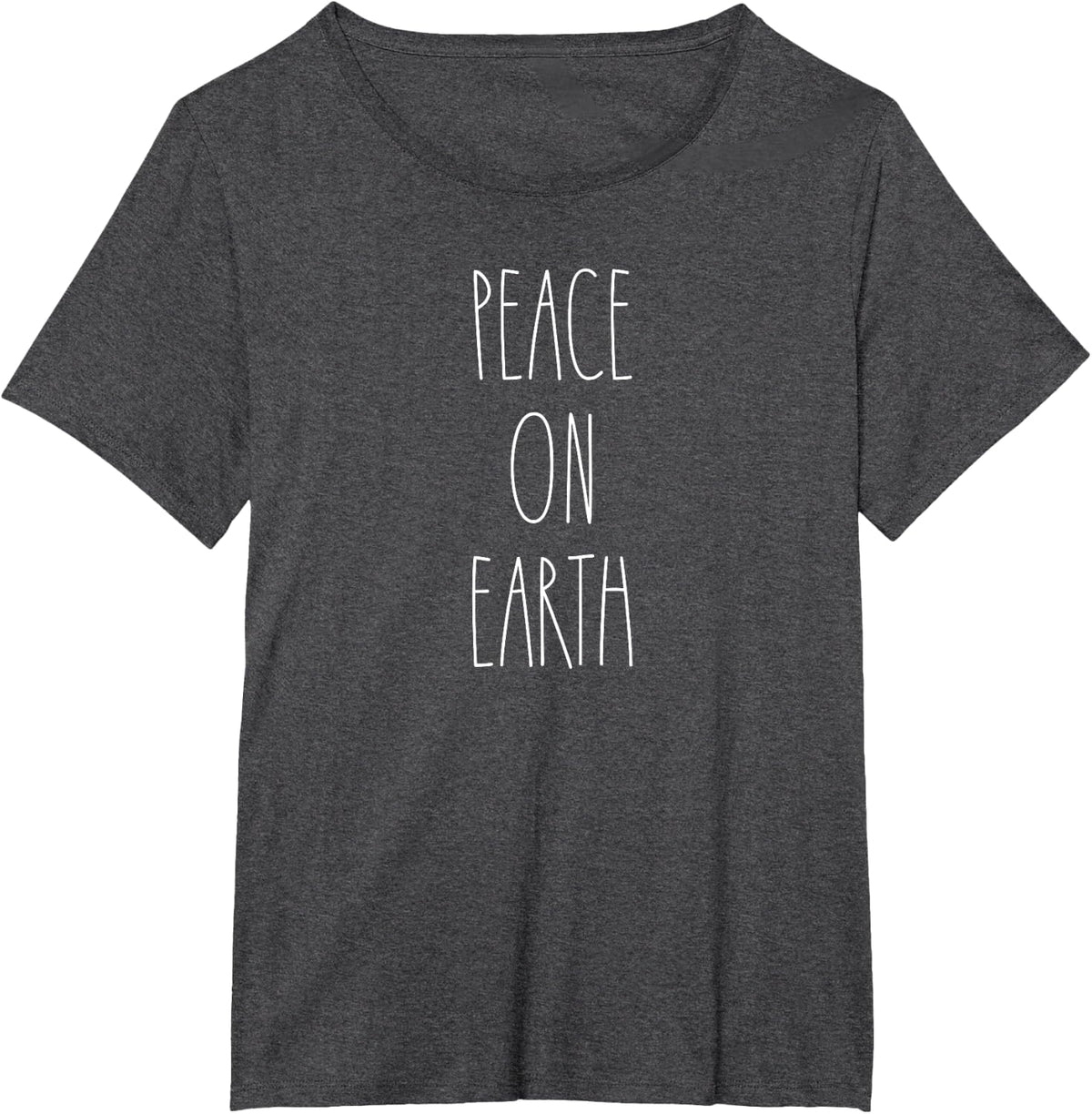 Peace On Earth Matching Family Christmas Pajamas T-Shirt - Dark Heather Grey