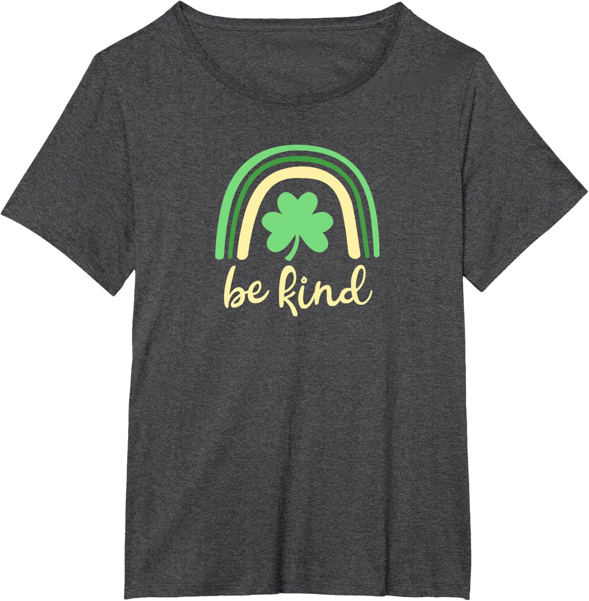 Be Kind St. Patrick's Day Rainbow Kindness T-Shirt - Dark Heather Grey