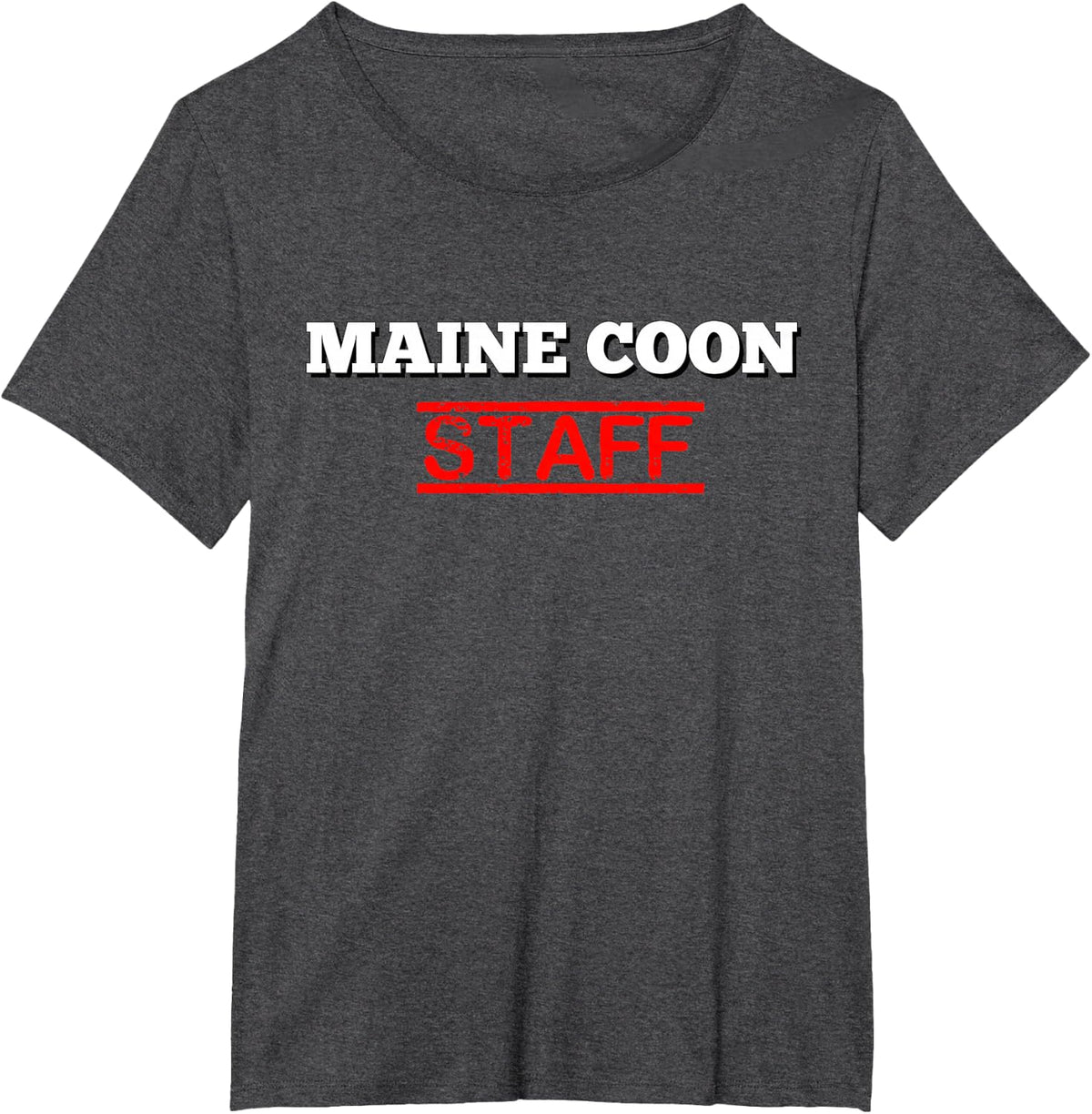 Maine Coon Staff Funny Cat T-shirt T-Shirt - Dark Heather Grey