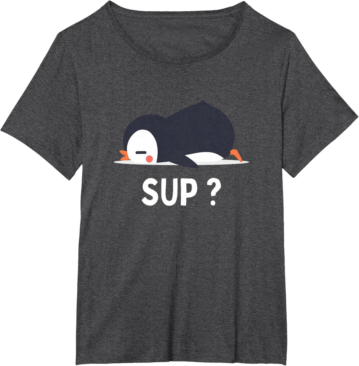 Cute Sleeping Penguin T-Shirt - Dark Heather Grey