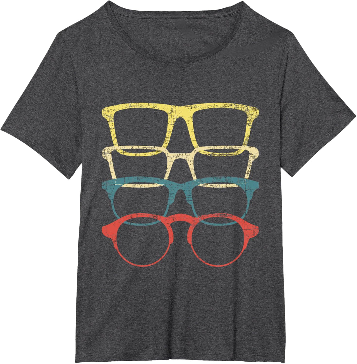 Retro Eyeglasses Optometrist Ophthalmologist Eye Doctor Tees T-Shirt - Dark Heather Grey
