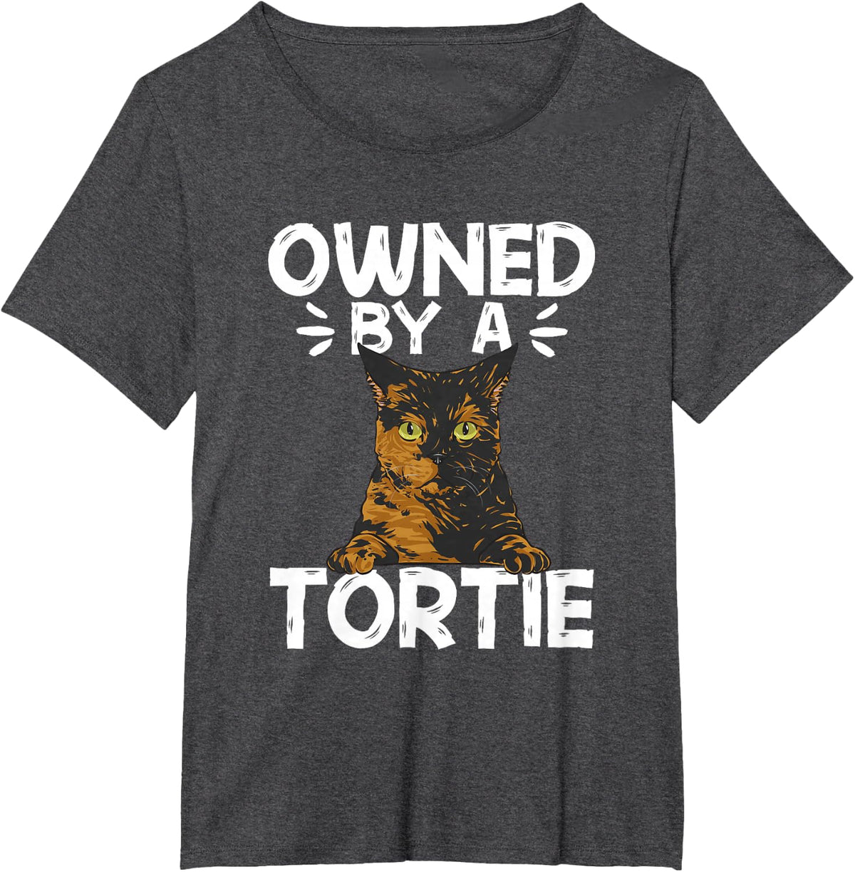 Tortoiseshell Cat Owned By A Tortie Cat T-Shirt - Dark Heather Grey
