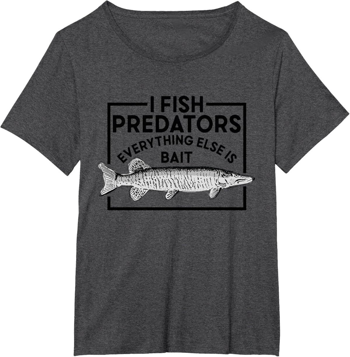 Fishing Musky Pike Fish Fisherman Angling T-Shirt - Dark Heather Grey