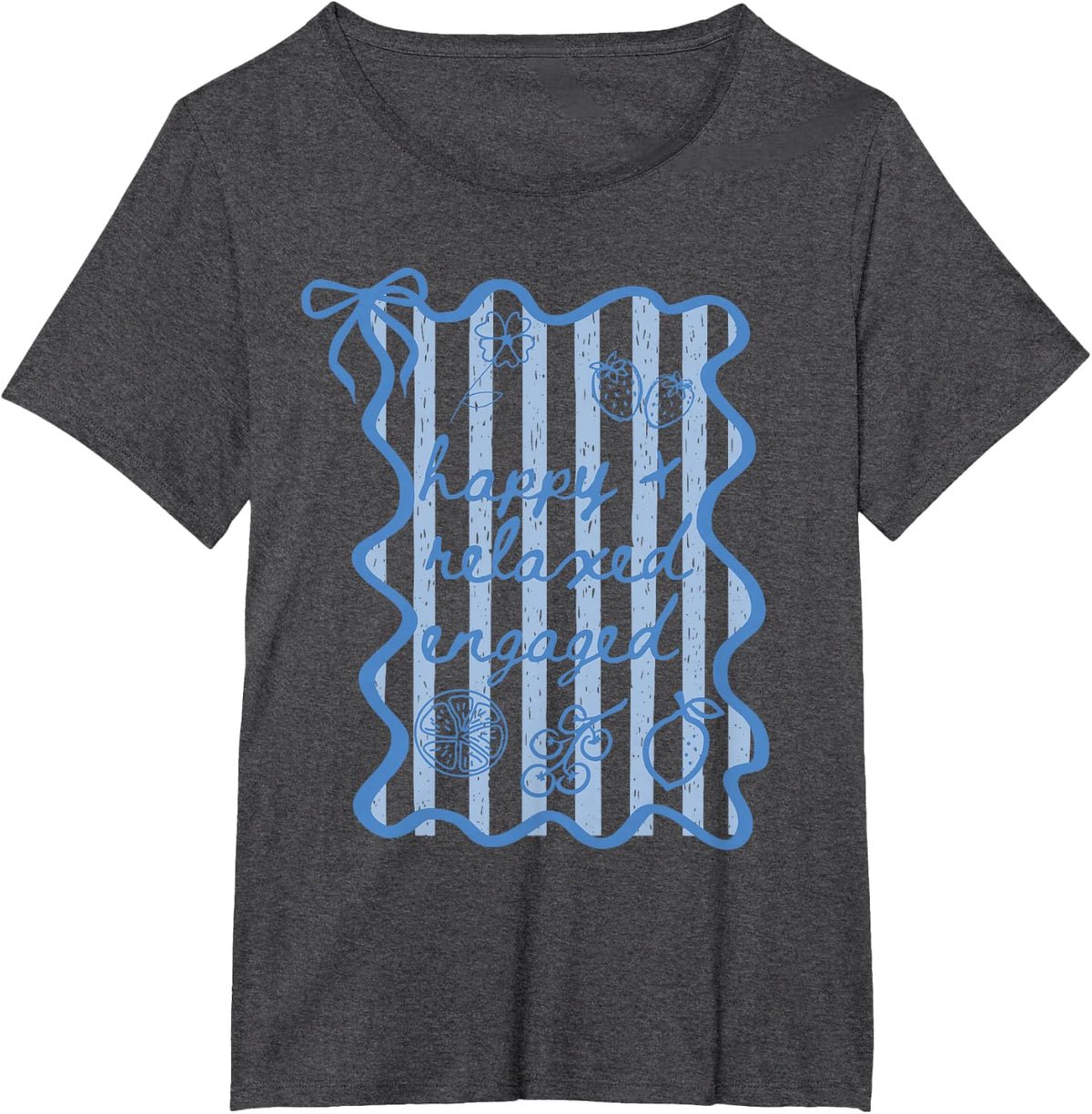 Happy Relaxed Engaged Behavior Analyst RBT ABA Therapy Bow T-Shirt - Dark Heather Grey