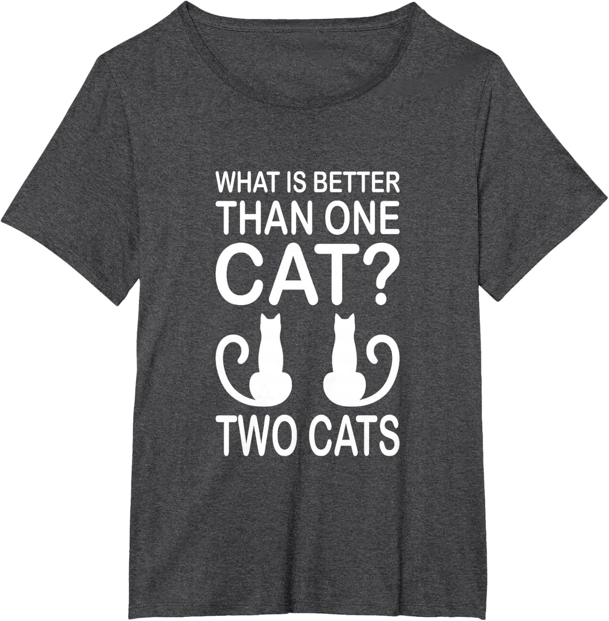 Unisex-Adults Cat-Themed T-Shirt Black Small Classic Fit Short Sleeve - Dark Heather Grey