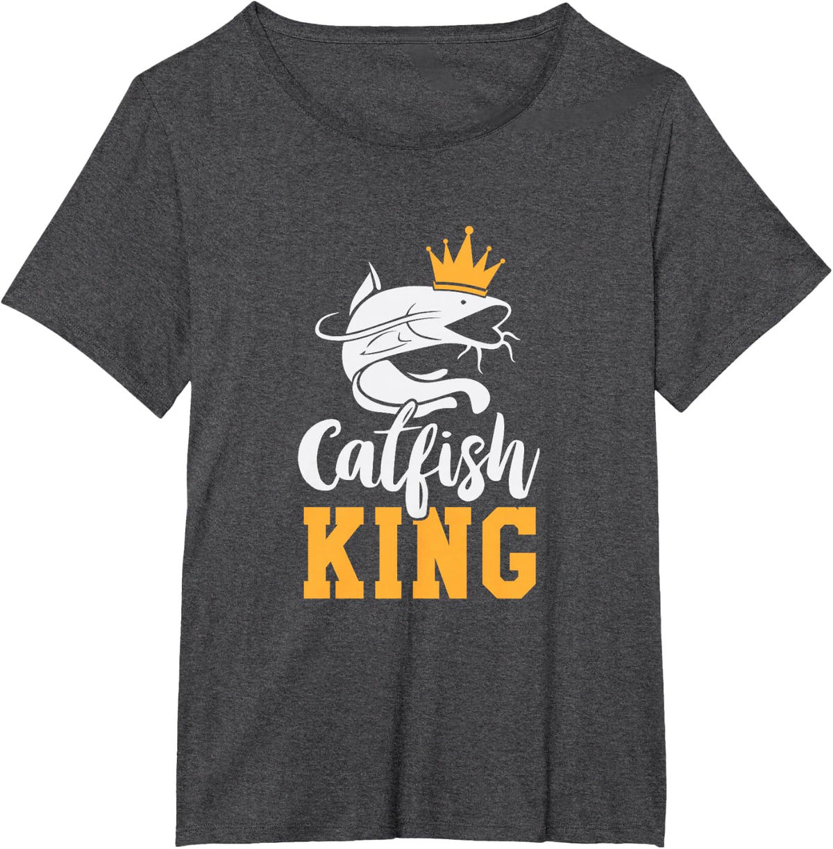 Catfish King design Funny Catfish Fishing Gift T-Shirt - Dark Heather Grey