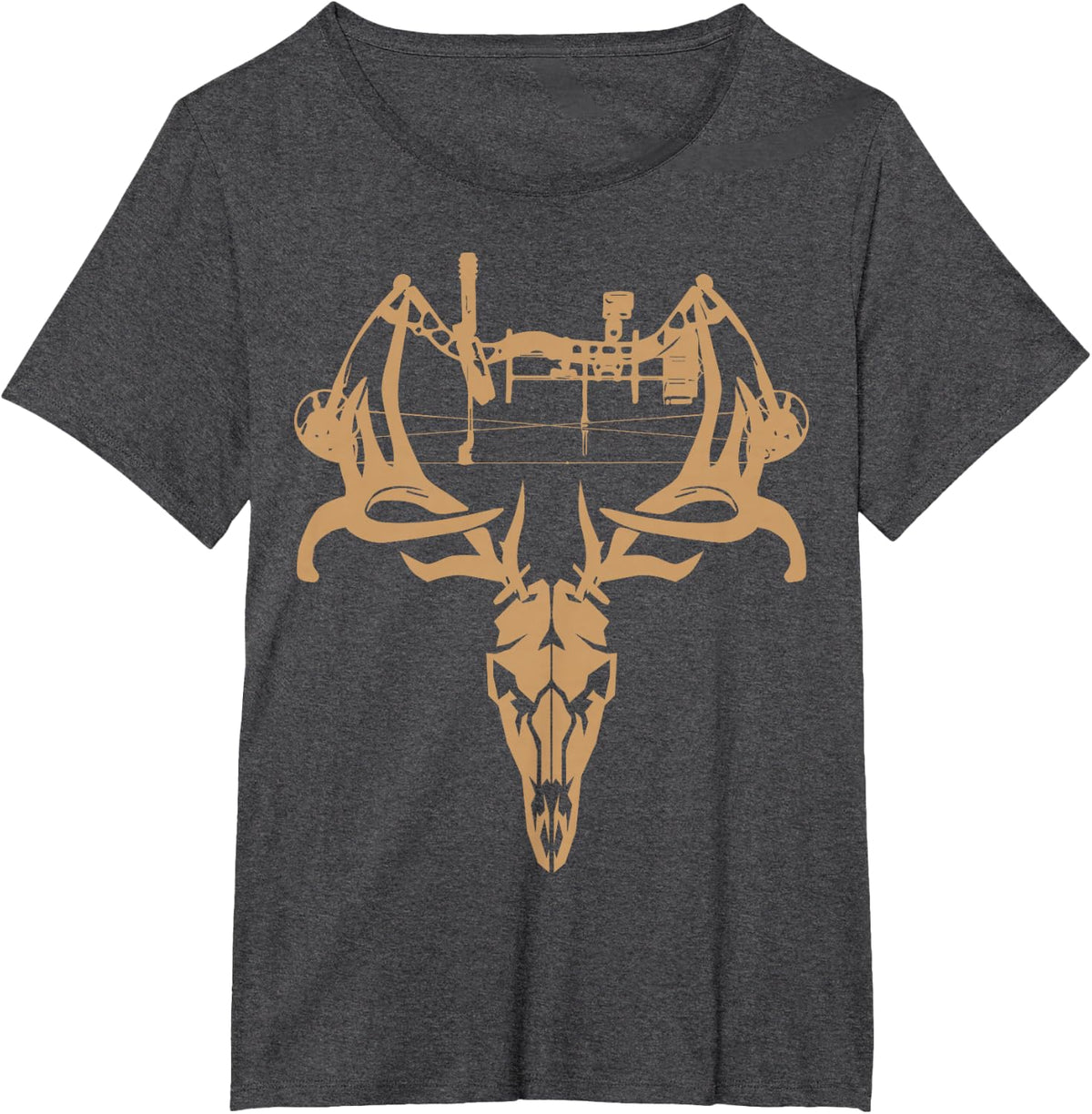 Deer Hunting Bow T Shirt - Gift Shirt for Bow Hunters T-Shirt - Dark Heather Grey
