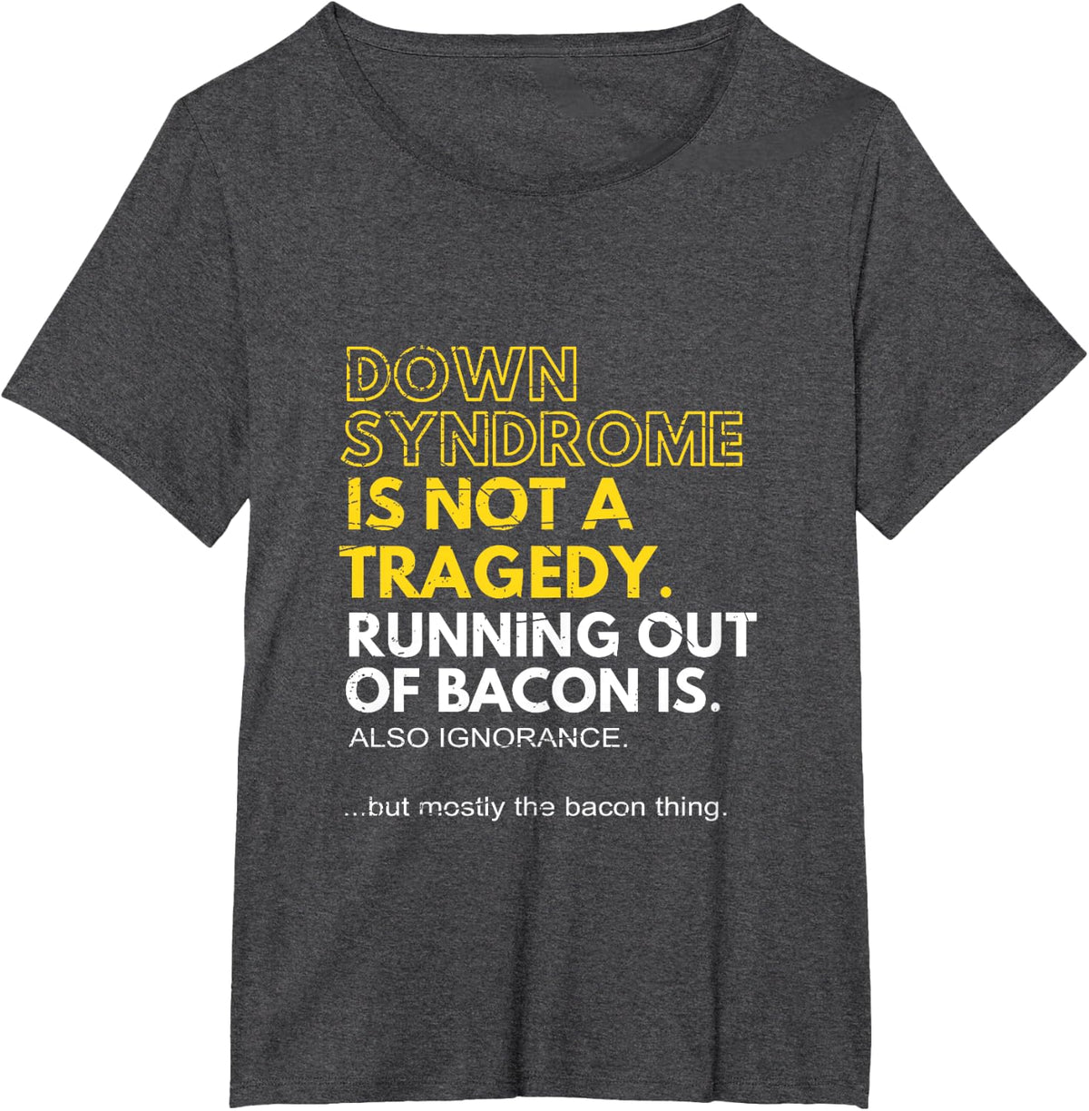 Down Syndrome Awareness Yellow Ribbon Down Syndrome T-Shirt - Dark Heather Grey