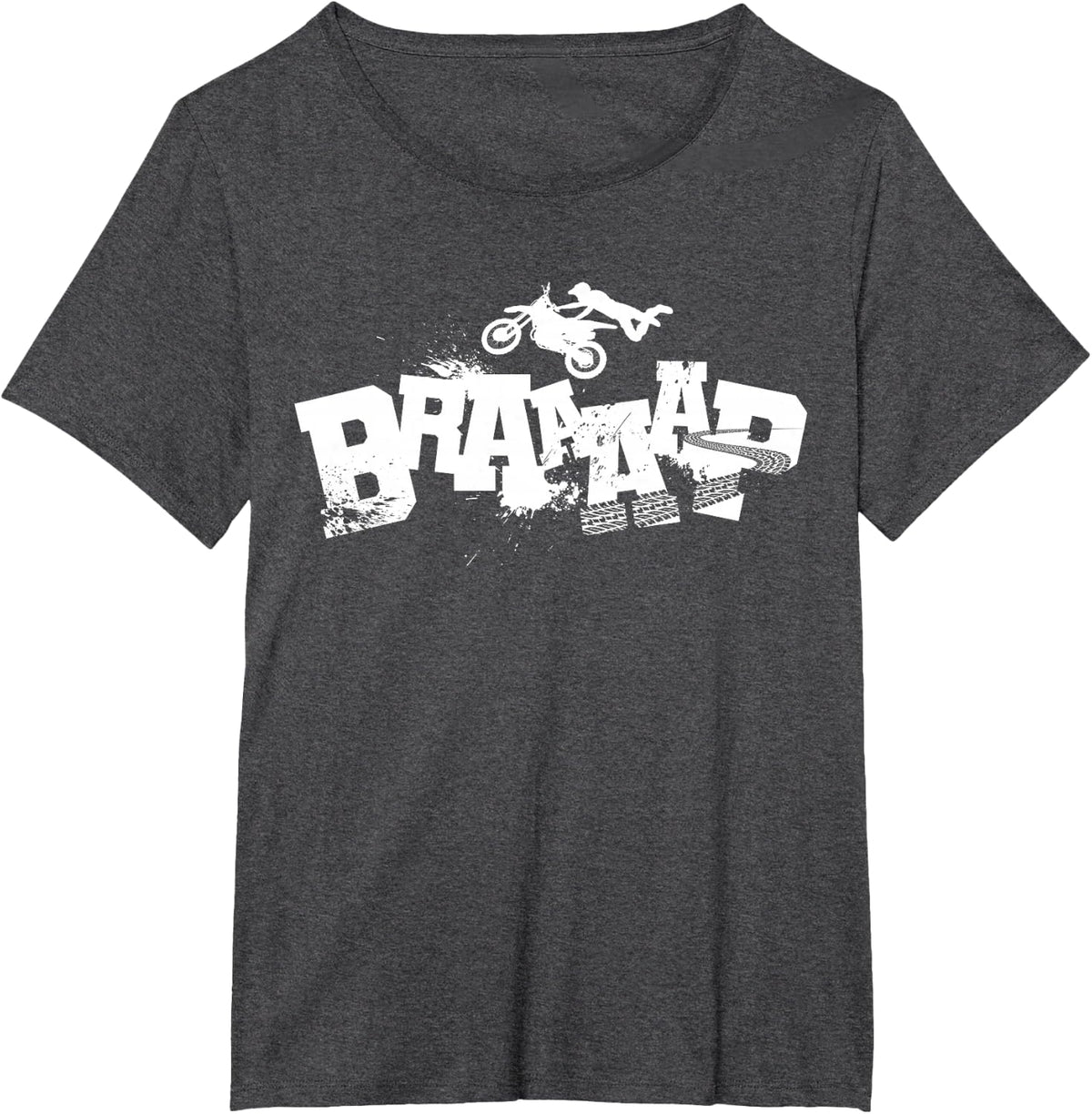 Braaap | Dirt Biking Tshirt | Boys Dirt Bike T-Shirt - Dark Heather Grey