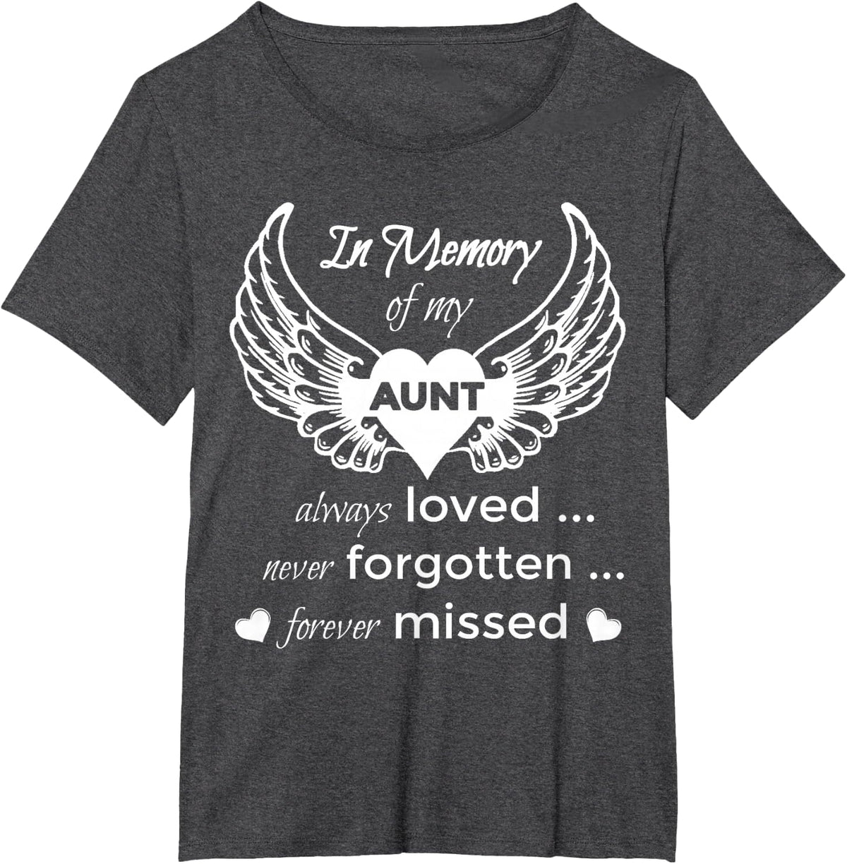 Guardian Angel Aunt T Shirt For Women Memorial Tee In Memory Of My Aunt - Dark Heather Grey