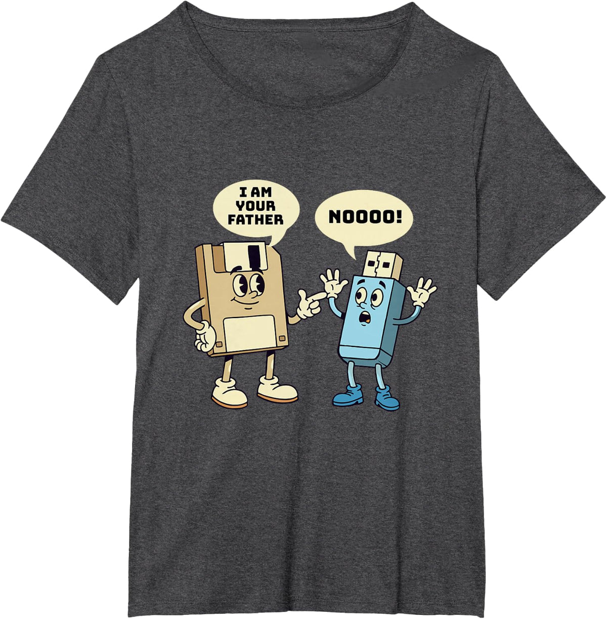 I Am Your Father - Floppy Disk Computer Engineer Programmer T-Shirt - Dark Heather Grey