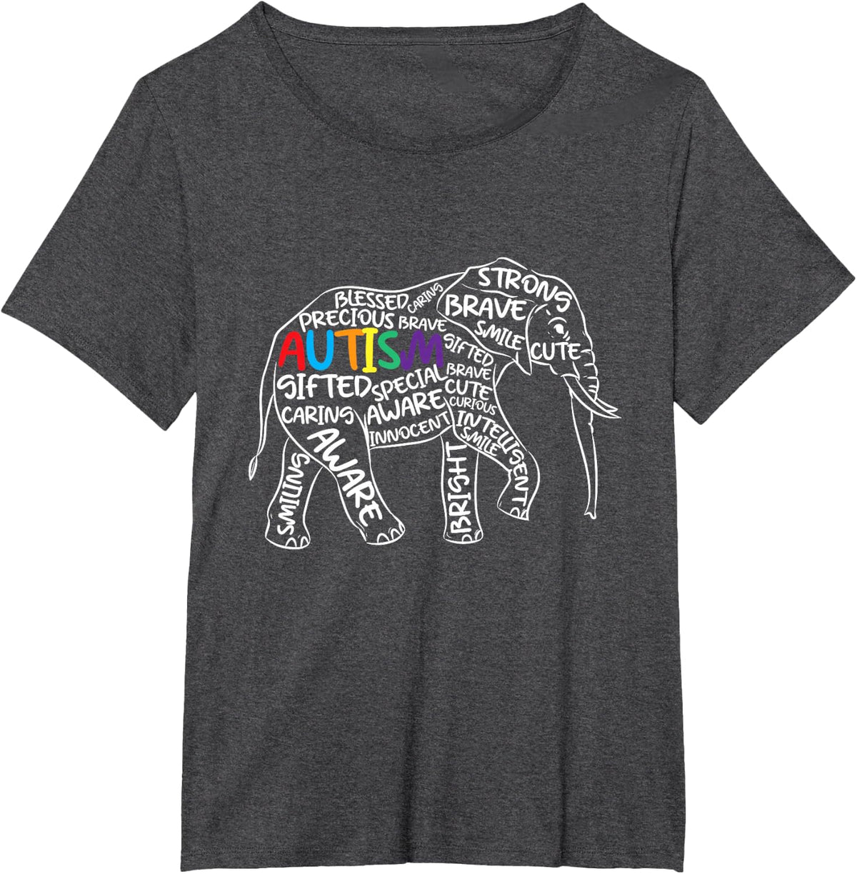 Autism Awareness Elephant Animal Autistic Kids Children Men T-Shirt - Dark Heather Grey