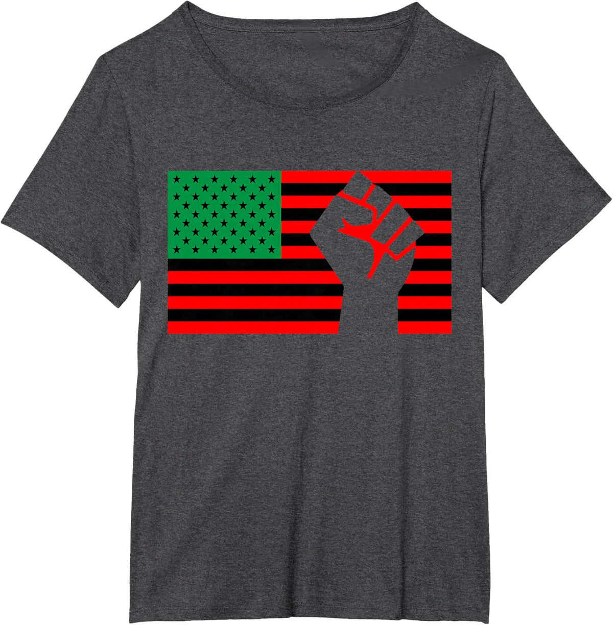 Black Lives Matter Pan African American UNIA Flag Juneteenth T-Shirt - Dark Heather Grey